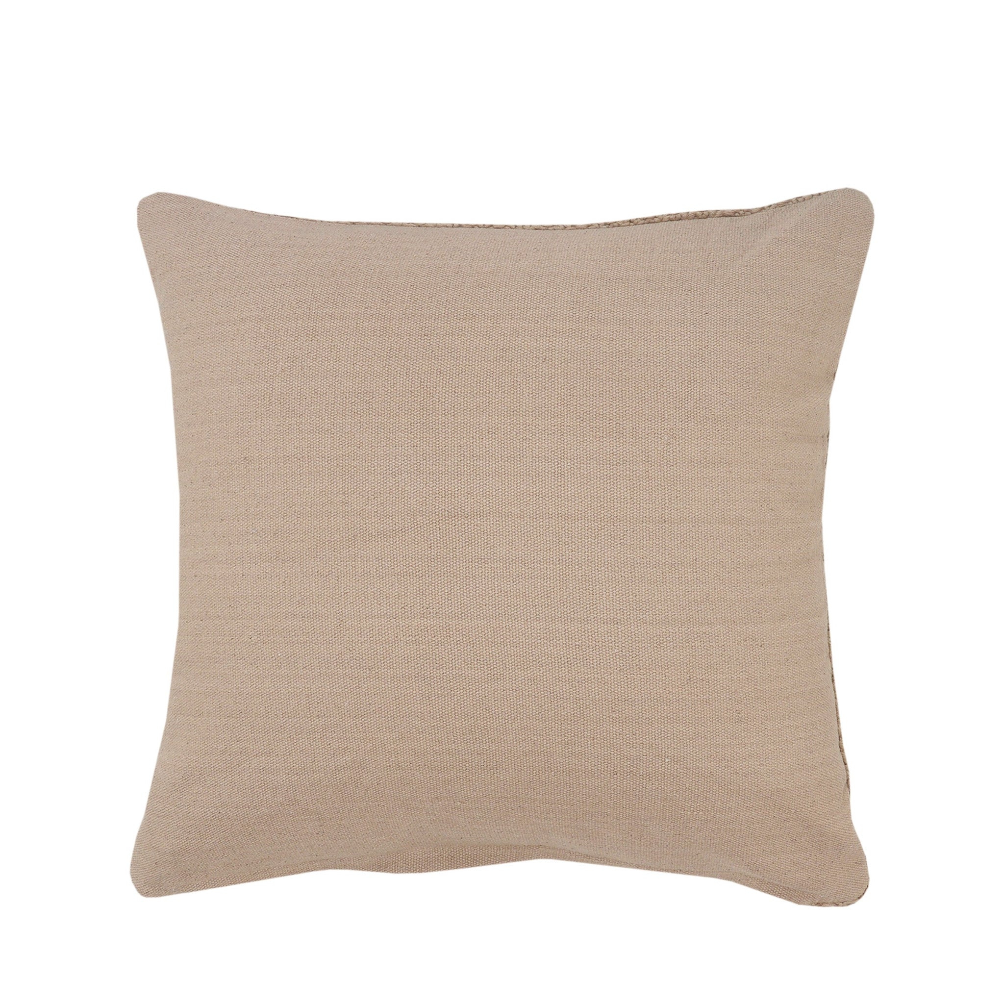 20" X 20" Taupe And Brown 100% Cotton Zippered Pillow