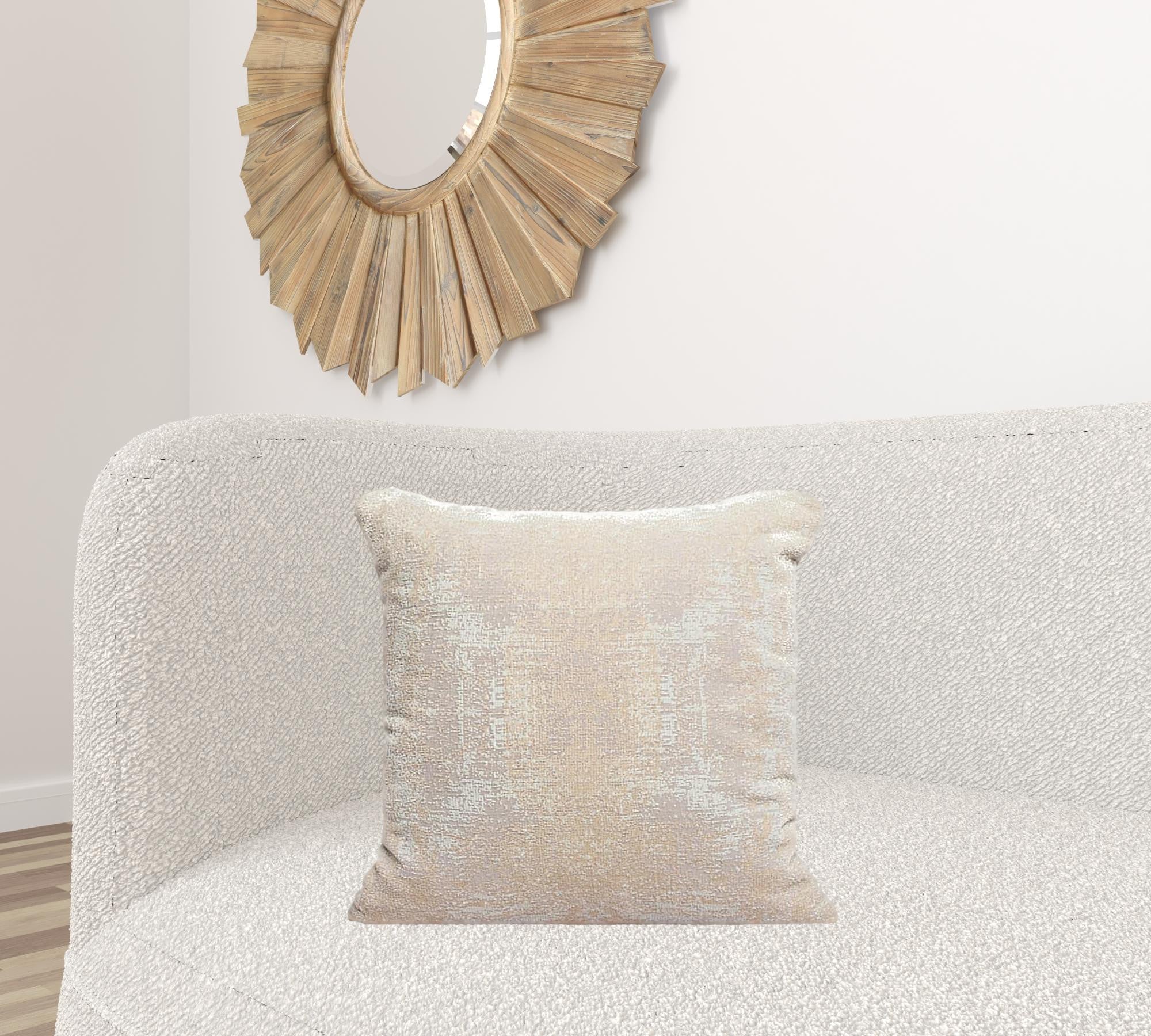 20" X 20" Gray And Beige Polyester Abstract Zippered Pillow