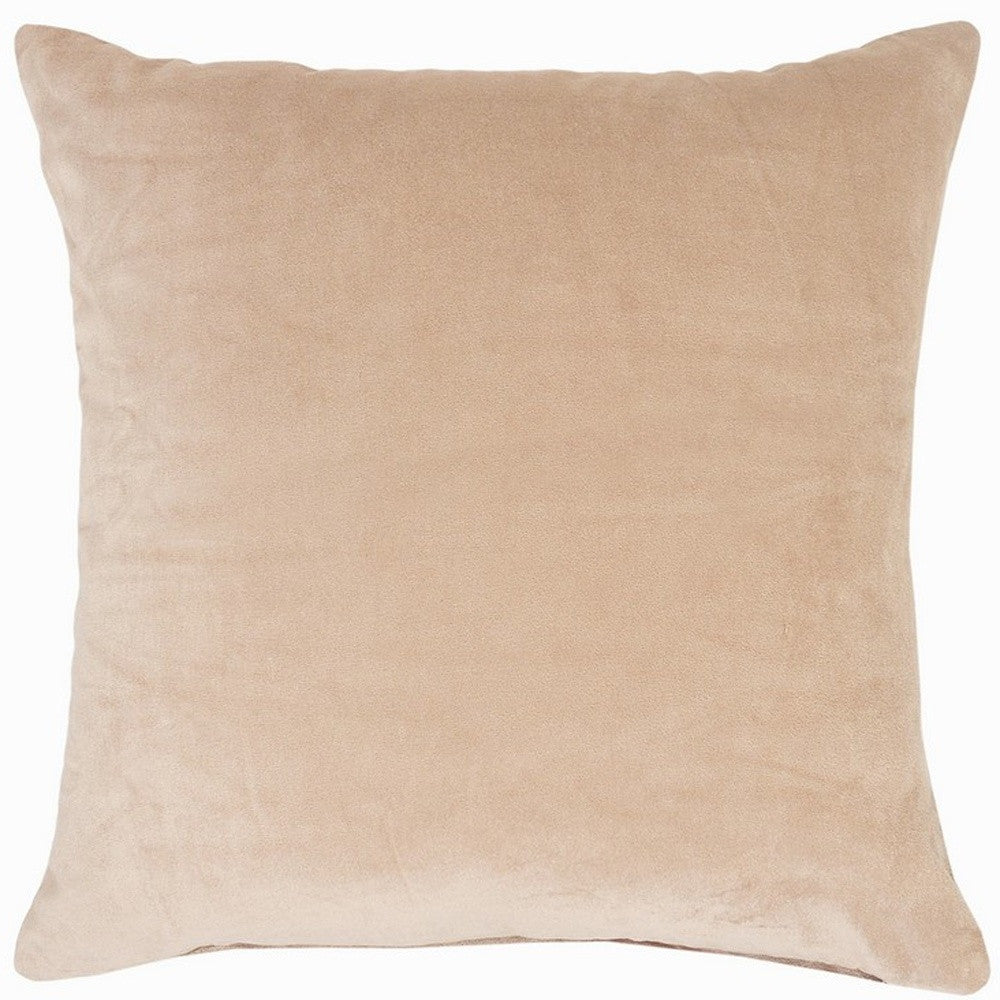 20" X 20" Taupe Cotton Zippered Pillow