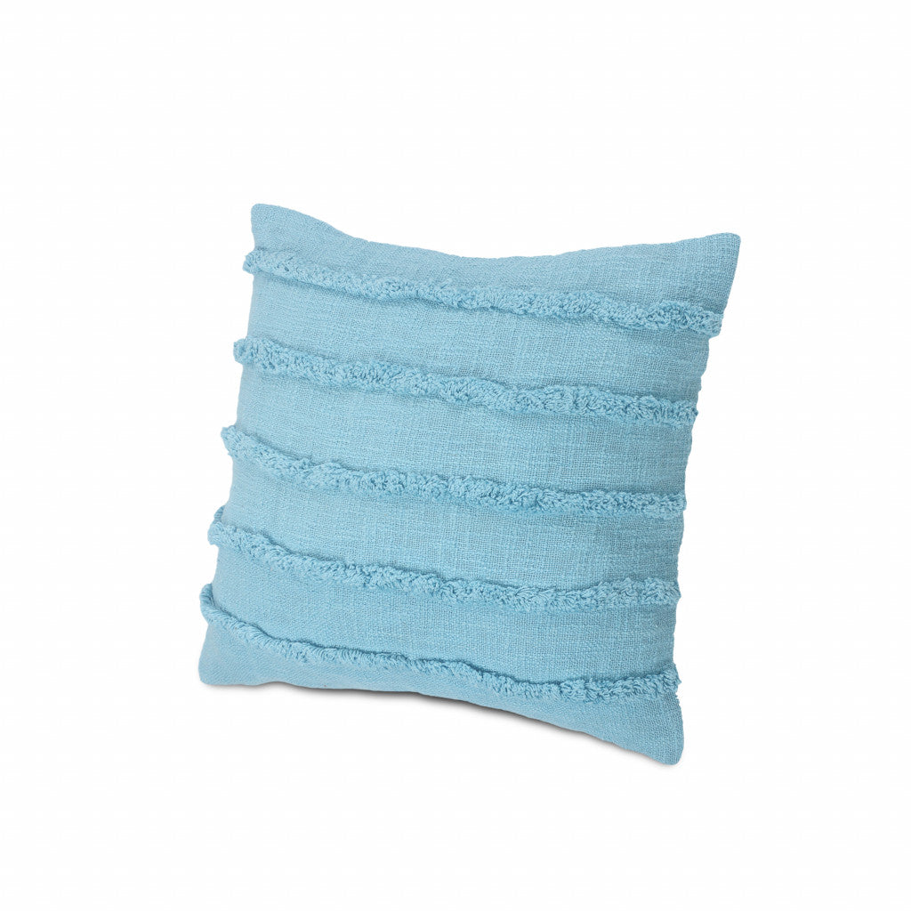 20" X 20" Teal 100% Cotton Zippered Pillow