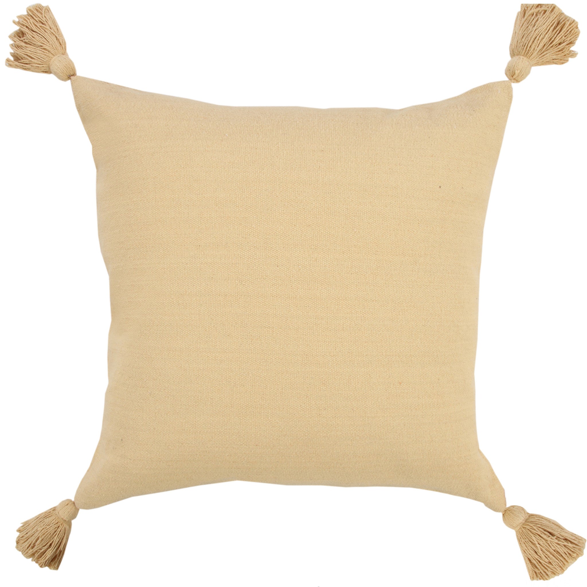 20" X 20" Light Yellow 100% Cotton Zippered Pillow