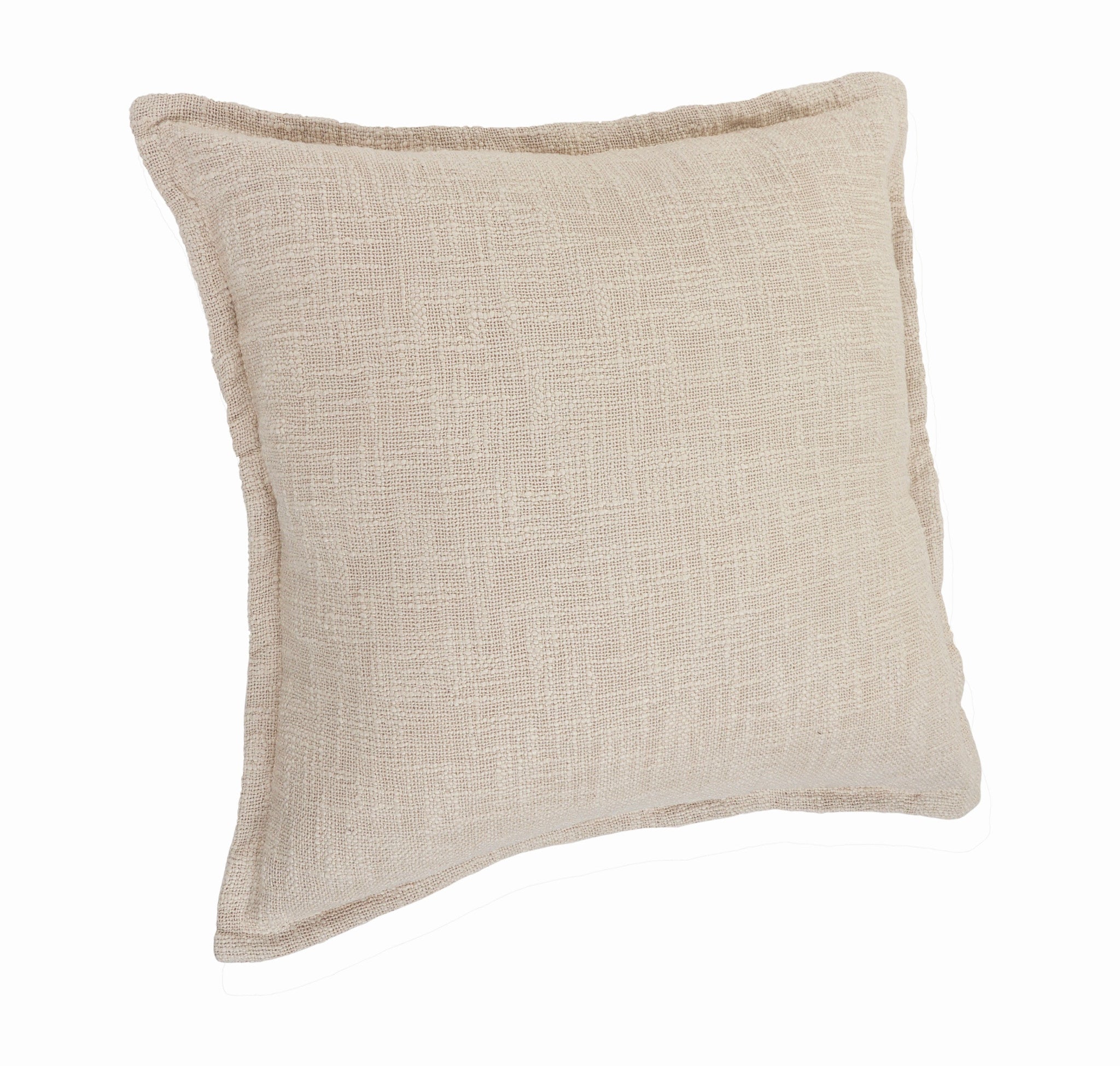 20" X 20" Beige Round Cotton Throw Pillow