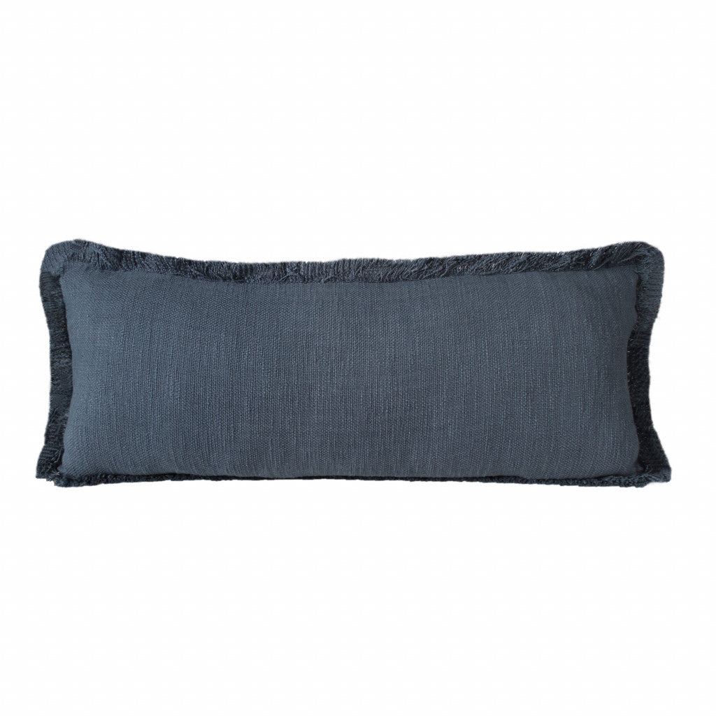 14" X 36" Jet Black 100% Cotton Zippered Pillow