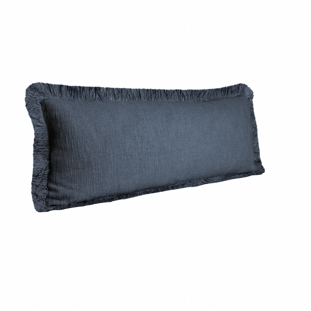 14" X 36" Jet Black 100% Cotton Zippered Pillow