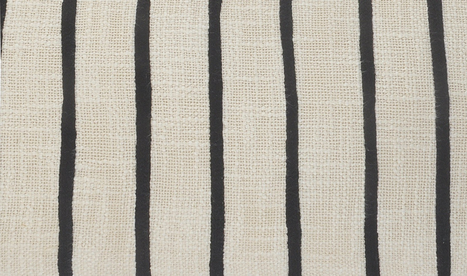 12" X 28" Ivory And Black 100% Cotton Striped Zippered Pillow