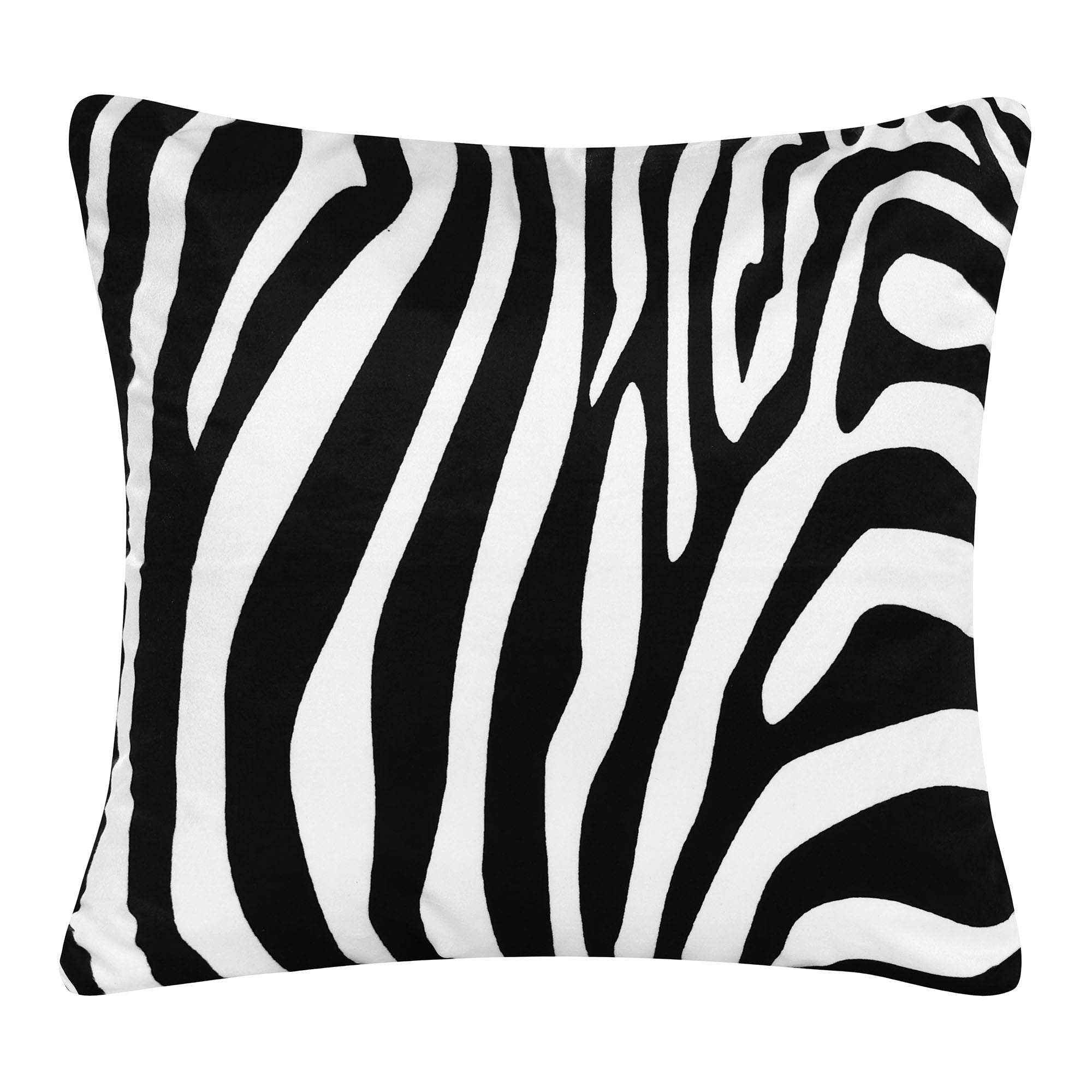 20" X 20" Black And White Forest Animals Polyester Animal Print Zippered Pillow