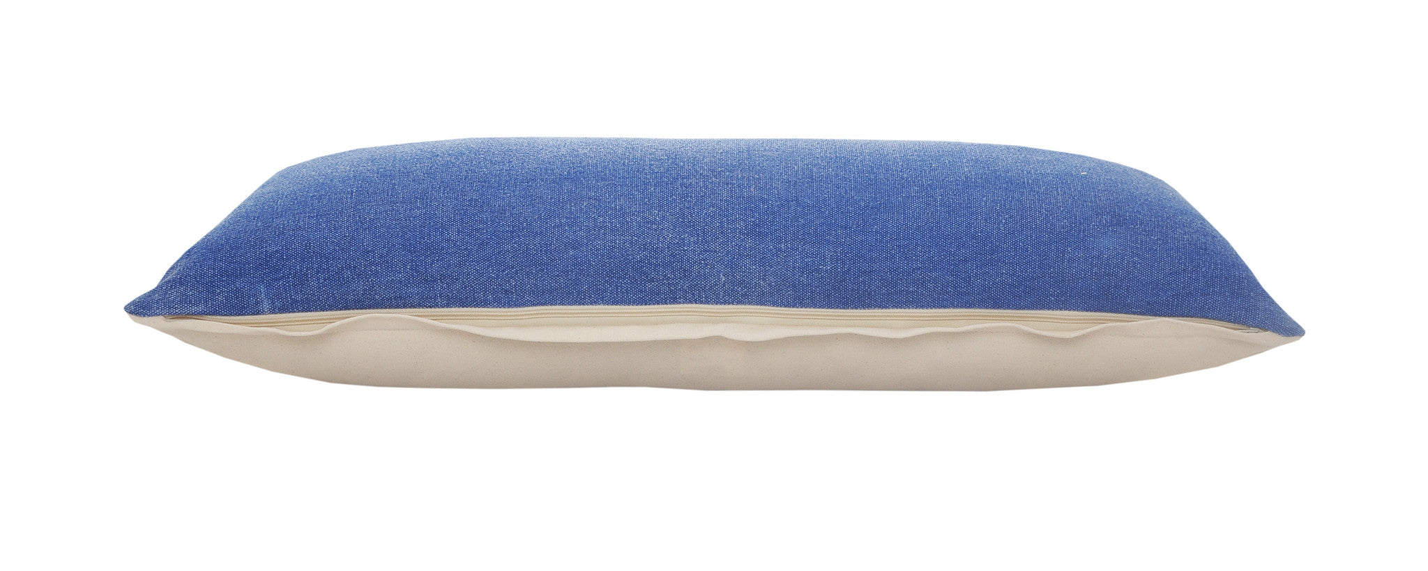 14" X 36" Classic Blue 100% Cotton Zippered Pillow