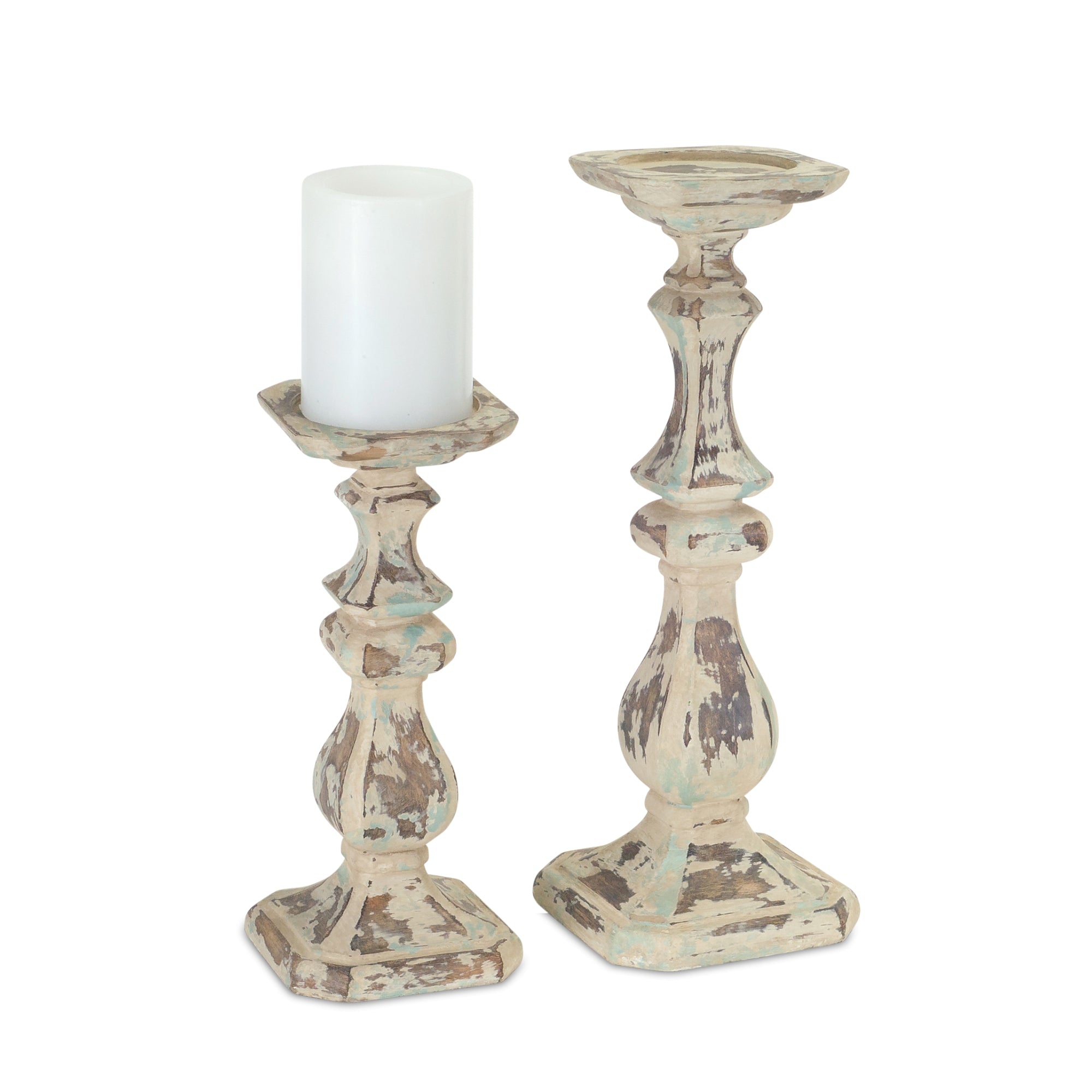 Set Of Two White Flameless Tabletop