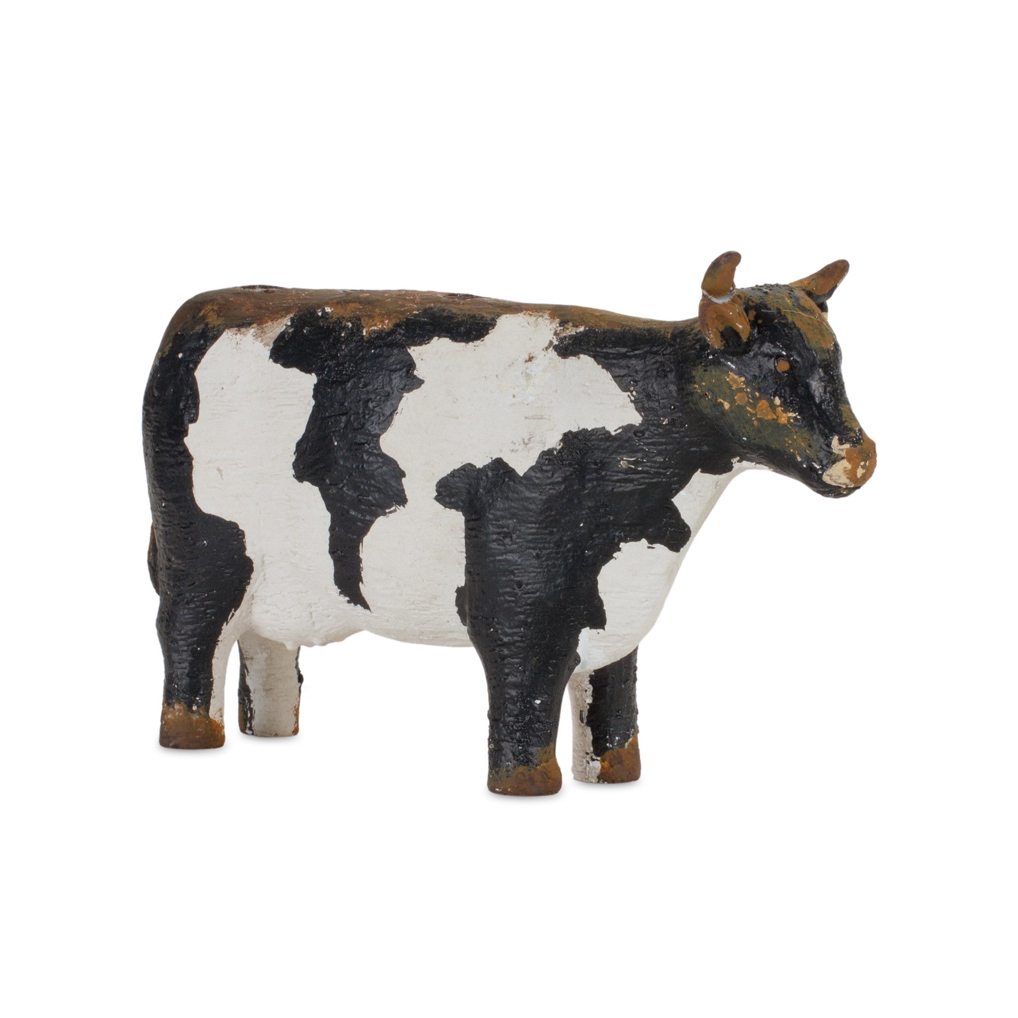 Set of Four Black and White Farm Animal Polyresin Tabletop Candleholders