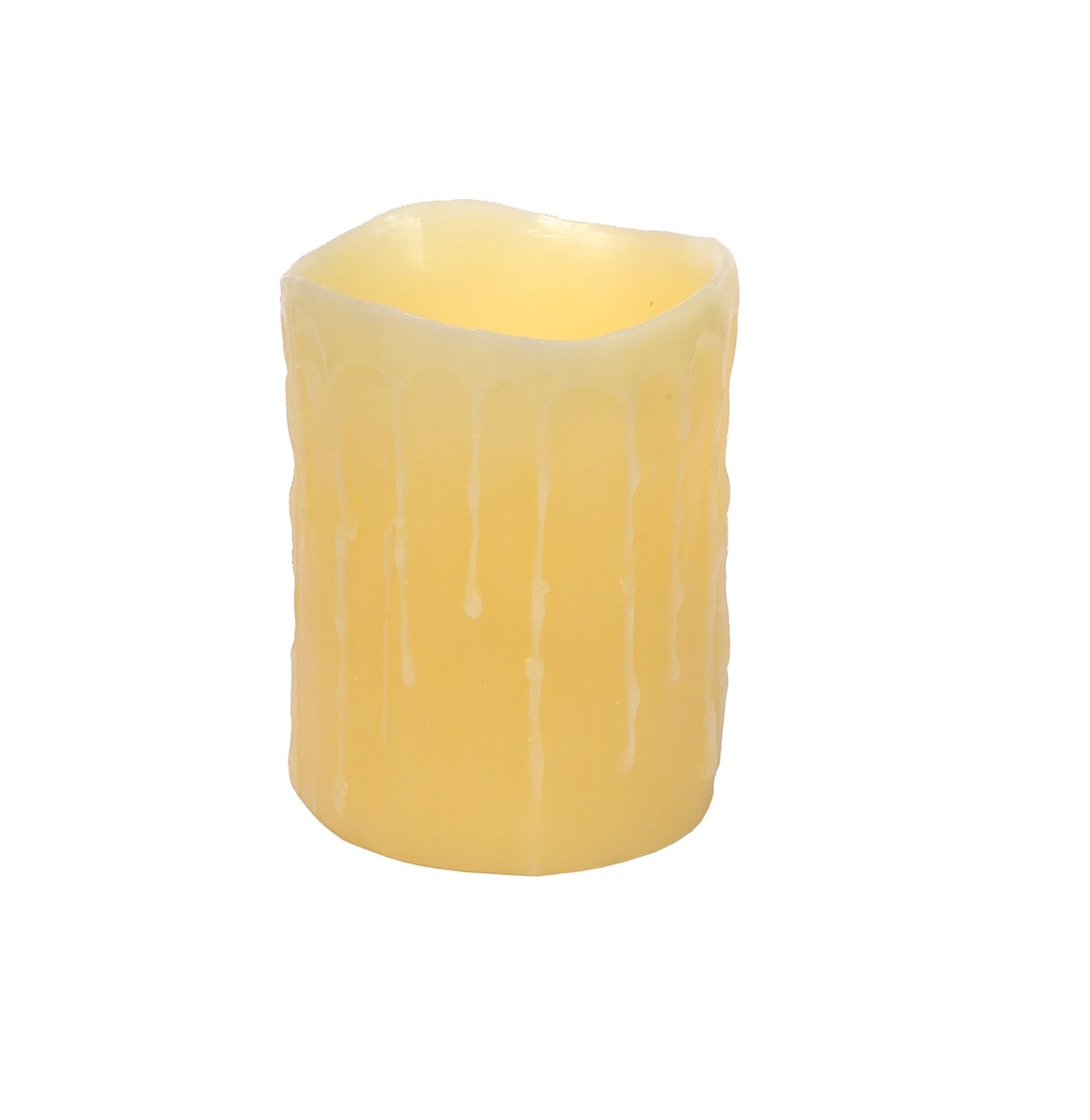 Set of Three Yellow Flameless Pillar Candle