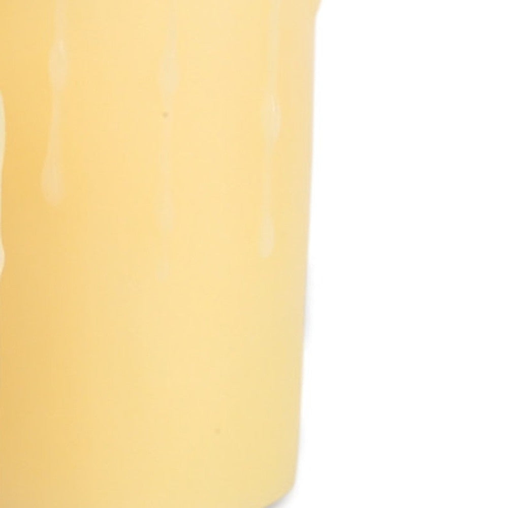 Set of Three Yellow Flameless Pillar Candle