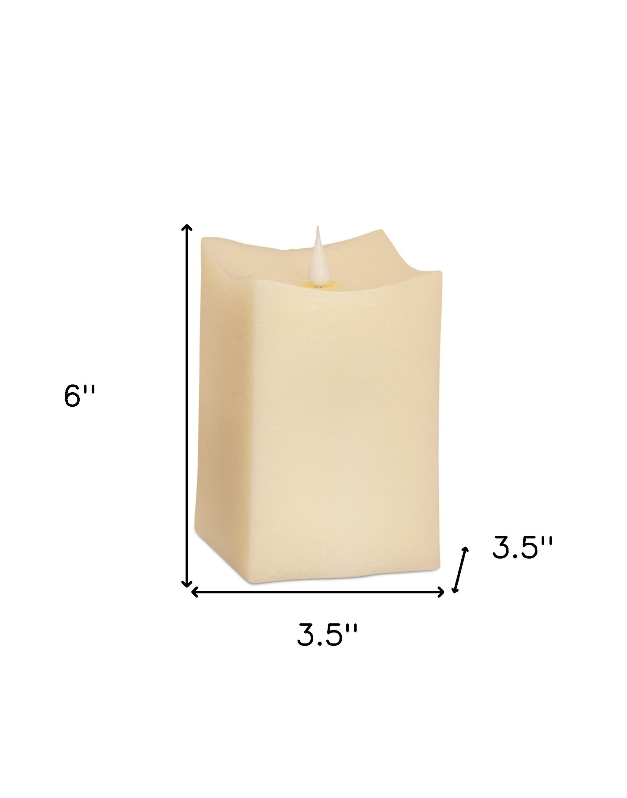 Set of Two Beige Flameless Pillar Candle