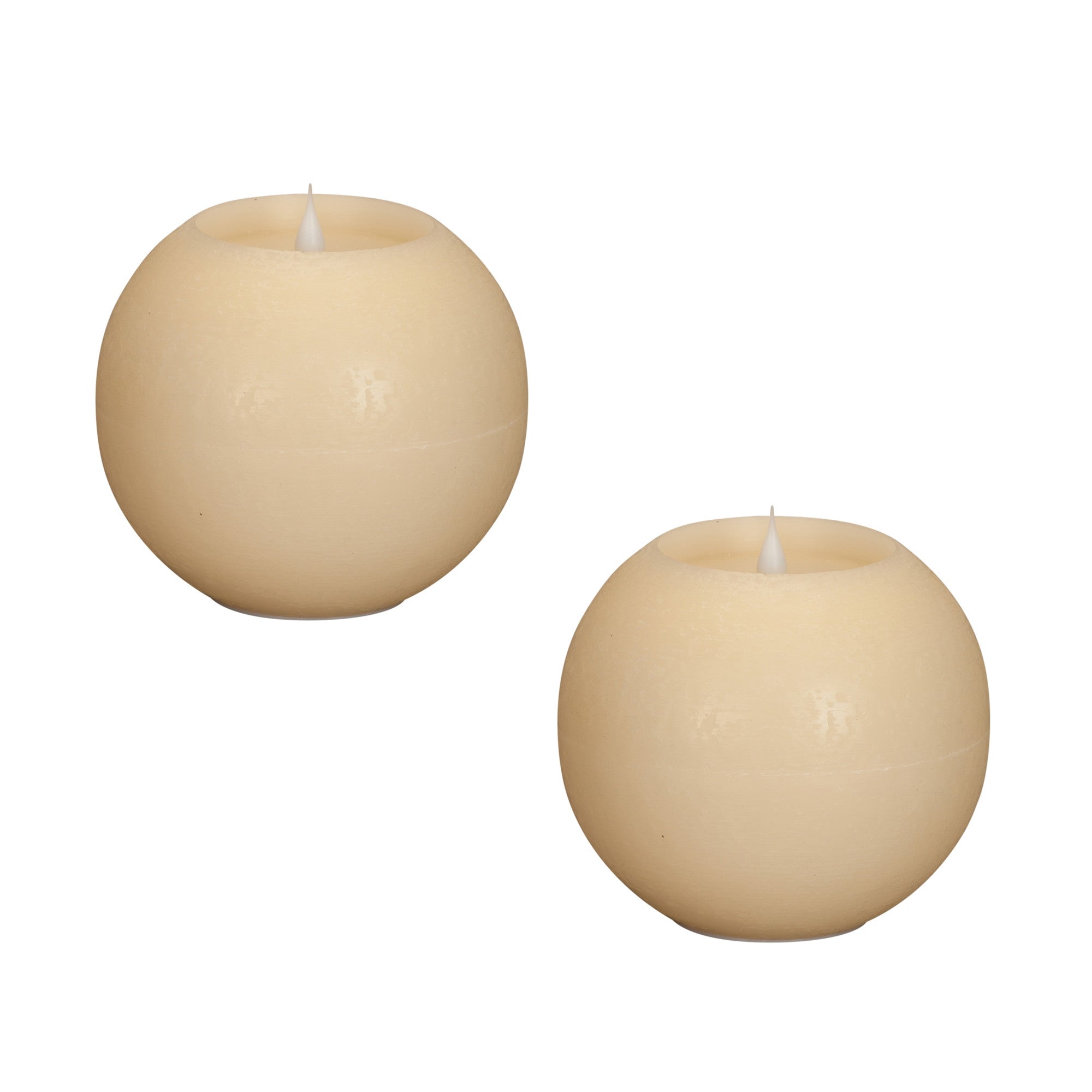 Set of Two Beige Flameless Designer Candle