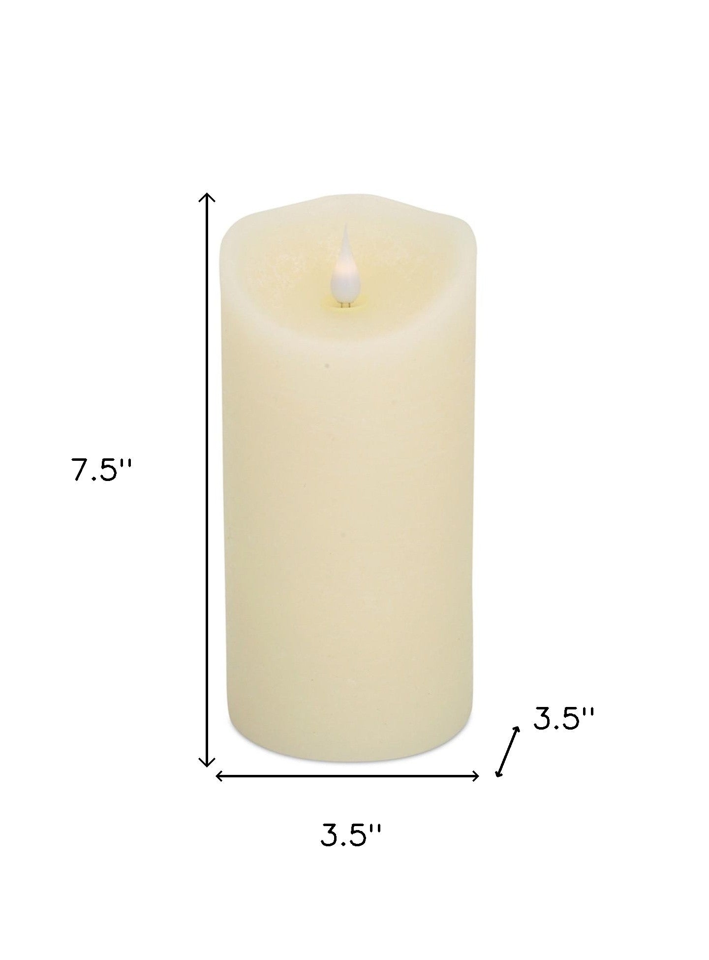 Set of Two Beige Flameless Pillar Candle