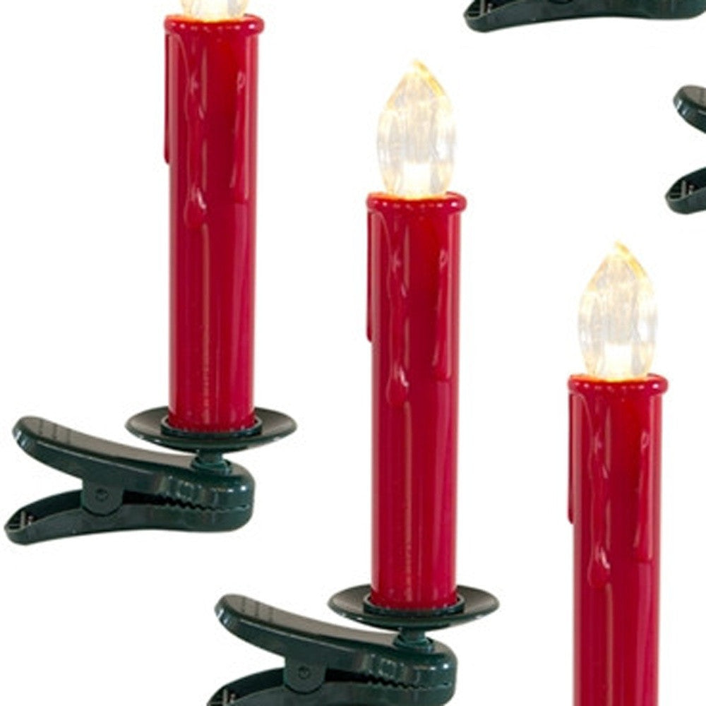 Set of Twentyfour Red LED Flameless Christmas Tree Clip On Candles