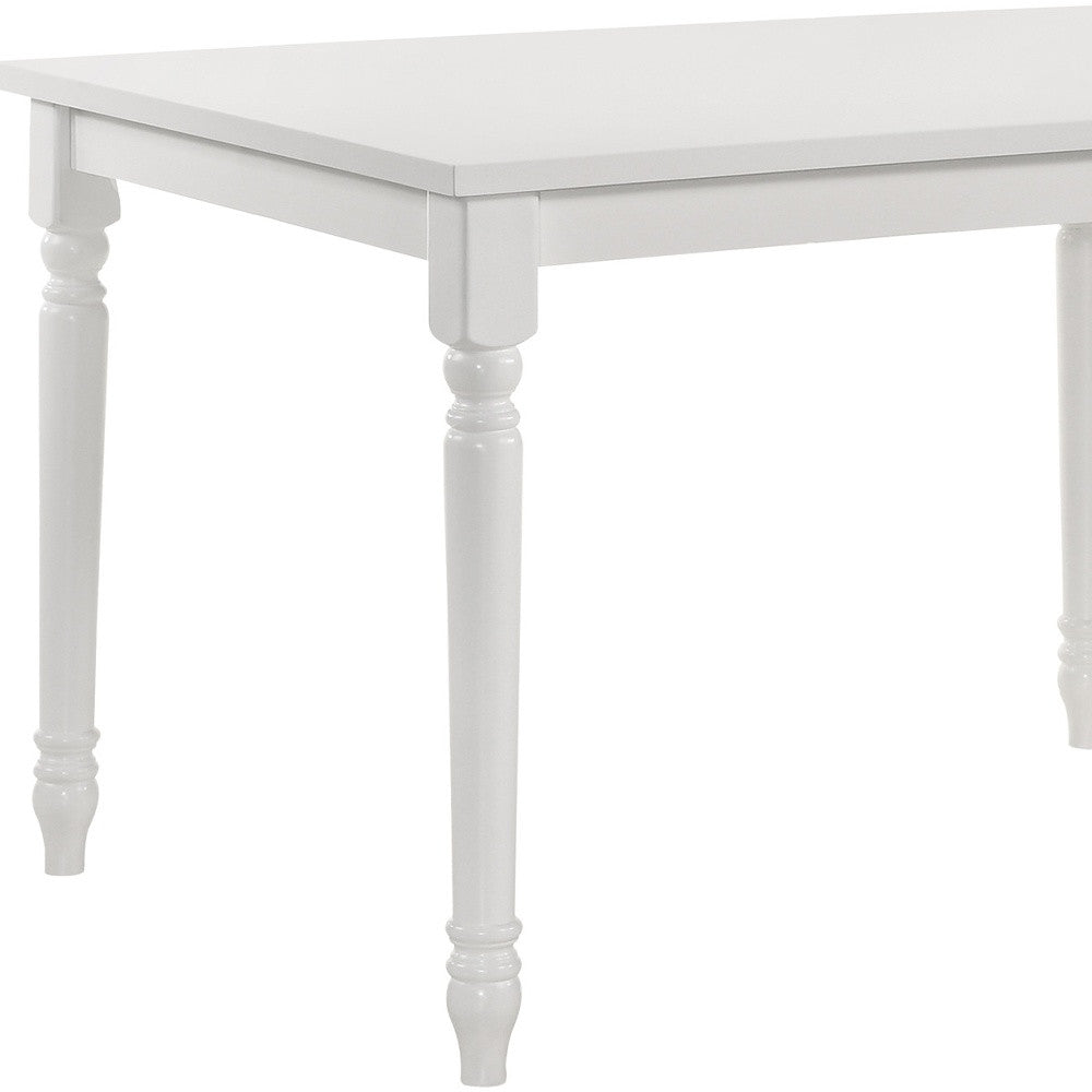 48" White Solid Wood Dining Table