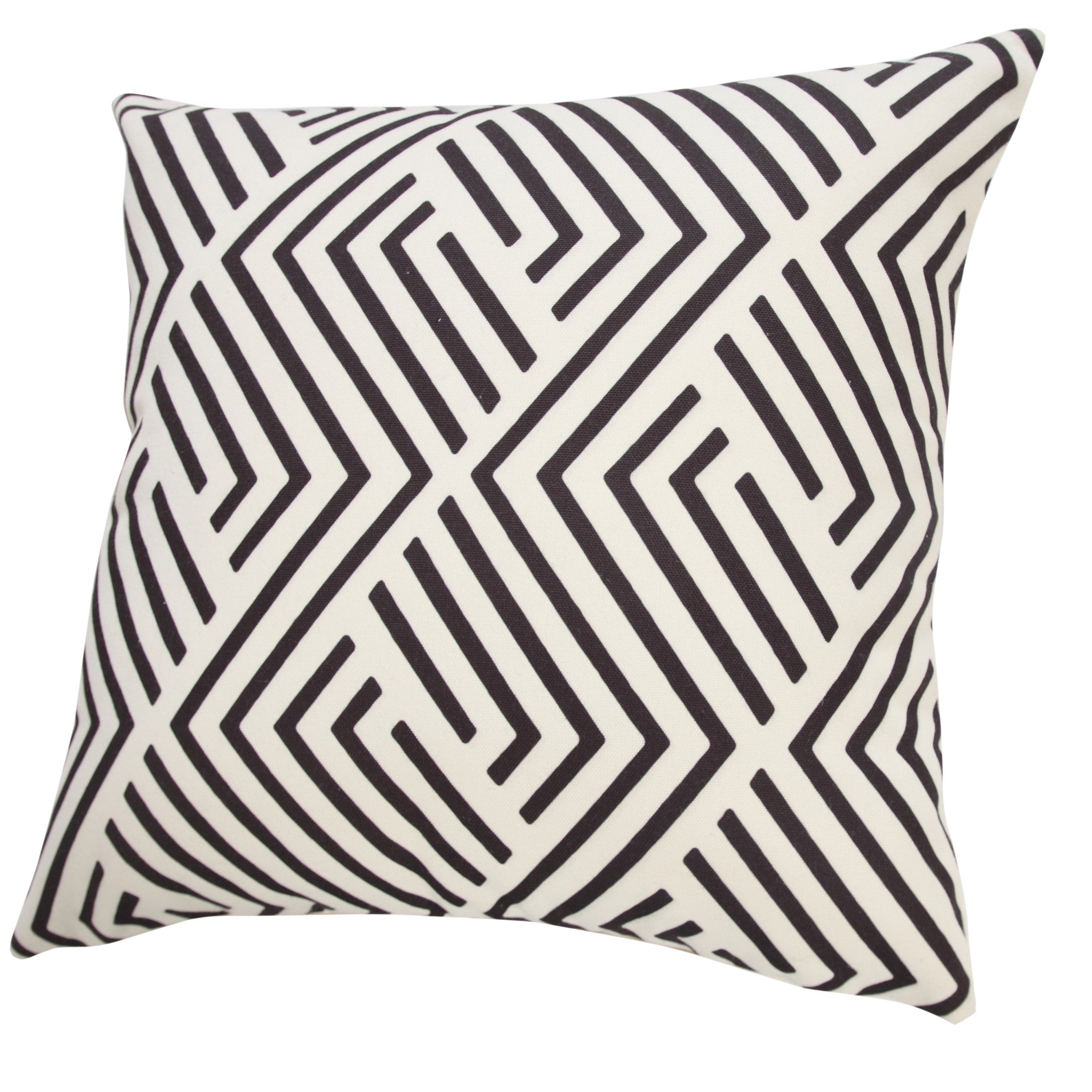 20" X 20" Black Zippered Geometric Indoor Outdoor Throw Pillow