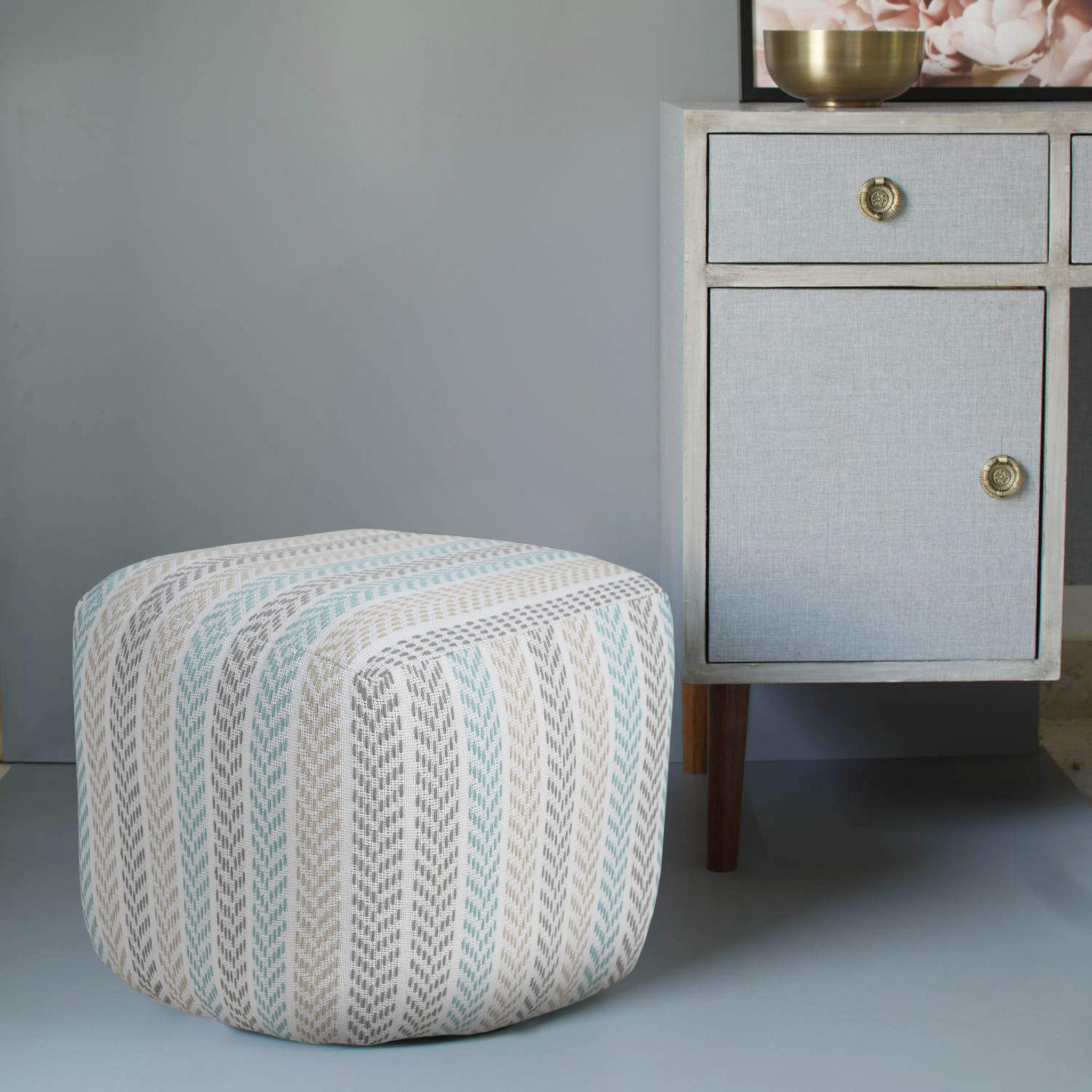 18" Cotton Ottoman