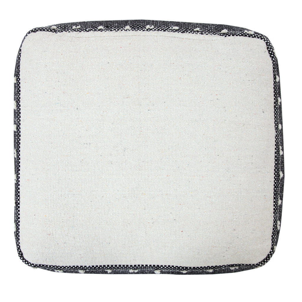 18" White 100% Cotton Ottoman