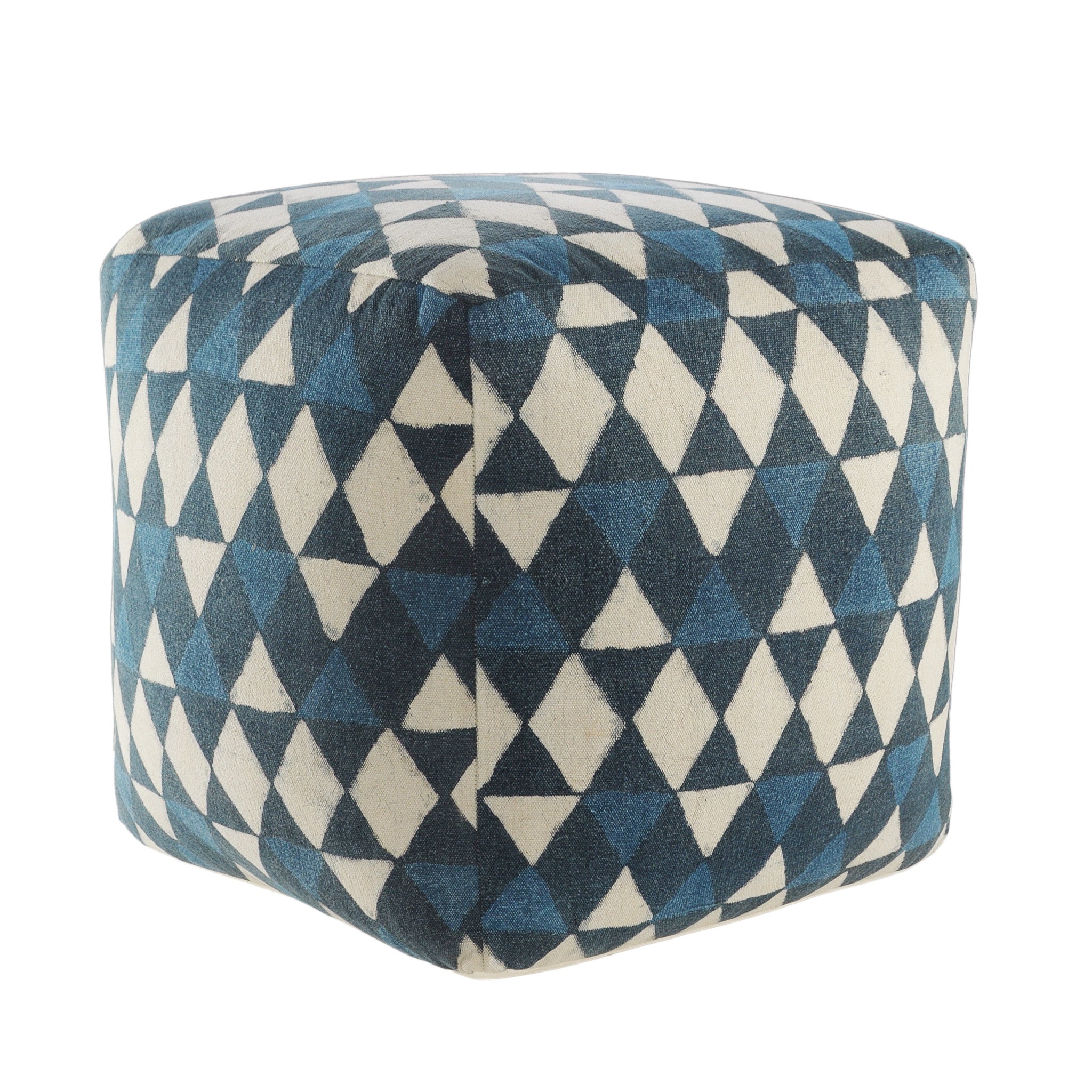 20" Blue 100% Cotton Ottoman