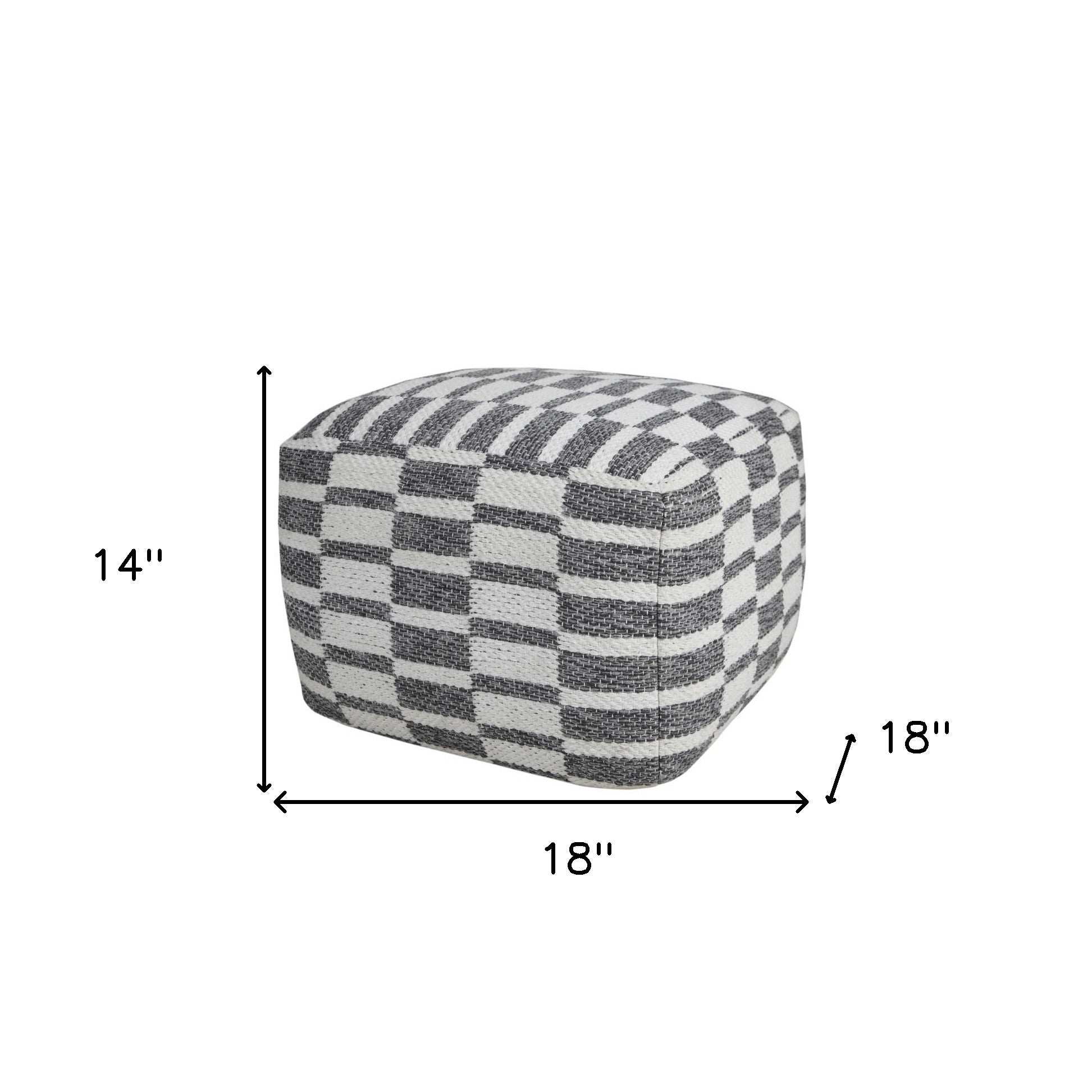 18" Gray 100% Cotton Ottoman