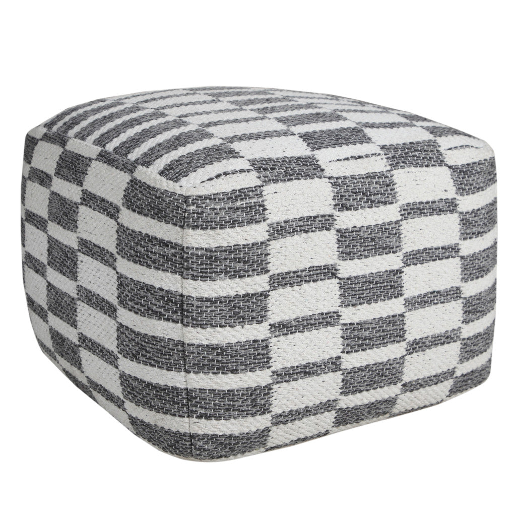 18" Gray 100% Cotton Ottoman