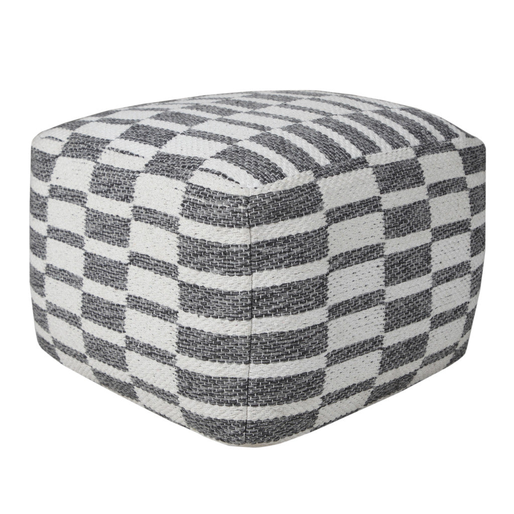 18" Gray 100% Cotton Ottoman