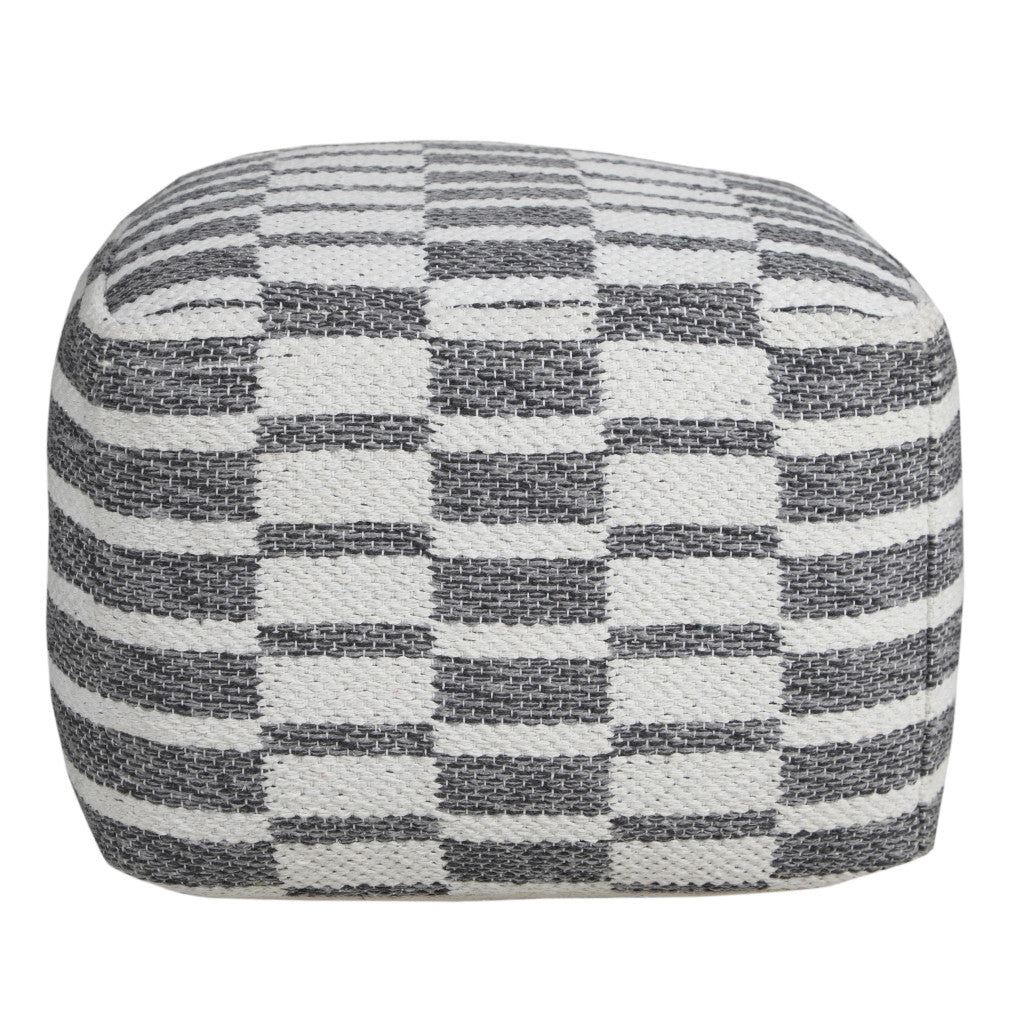 18" Gray 100% Cotton Ottoman