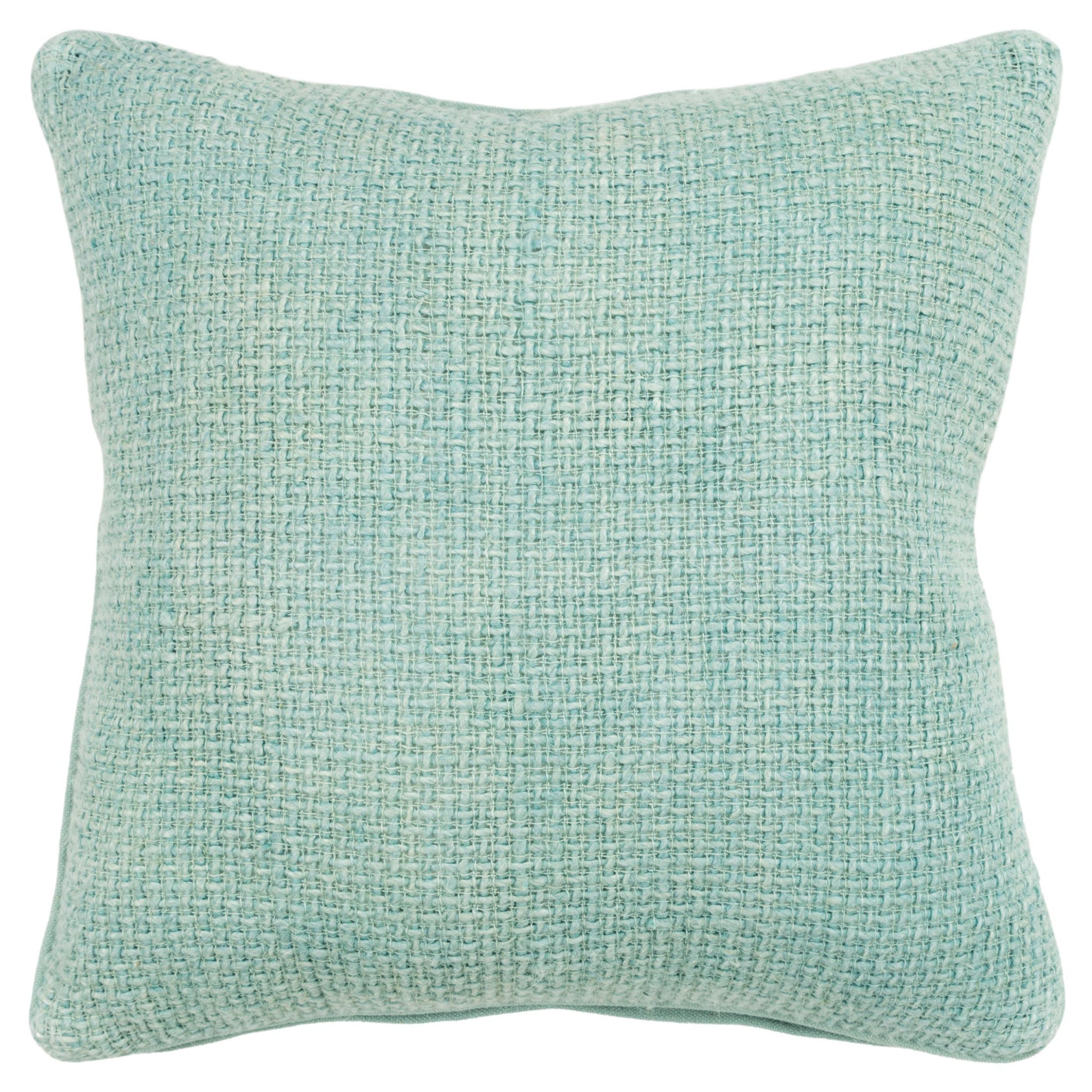 20" Mint Green Weave Cotton Blend Throw Pillow