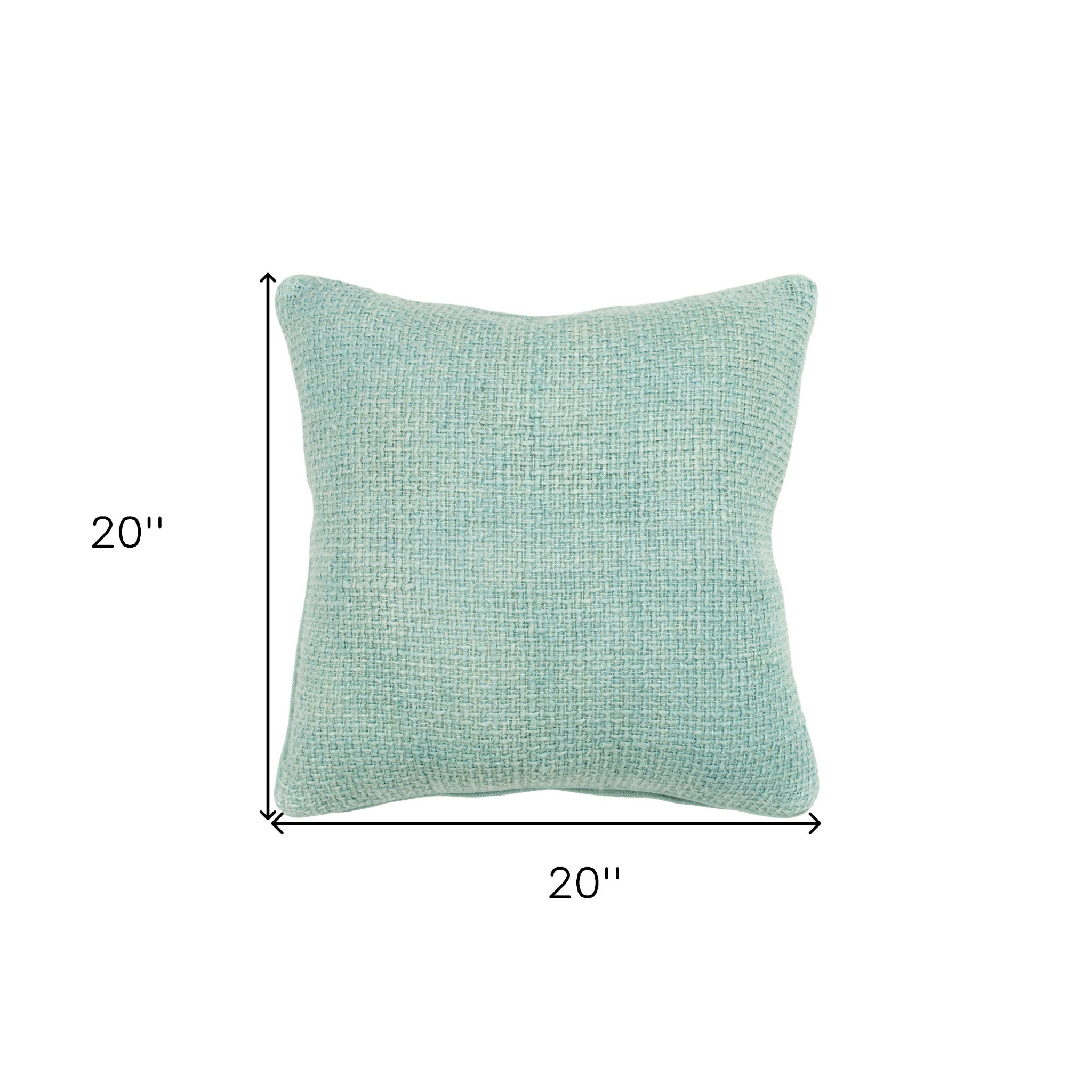 20" Mint Green Weave Cotton Blend Throw Pillow