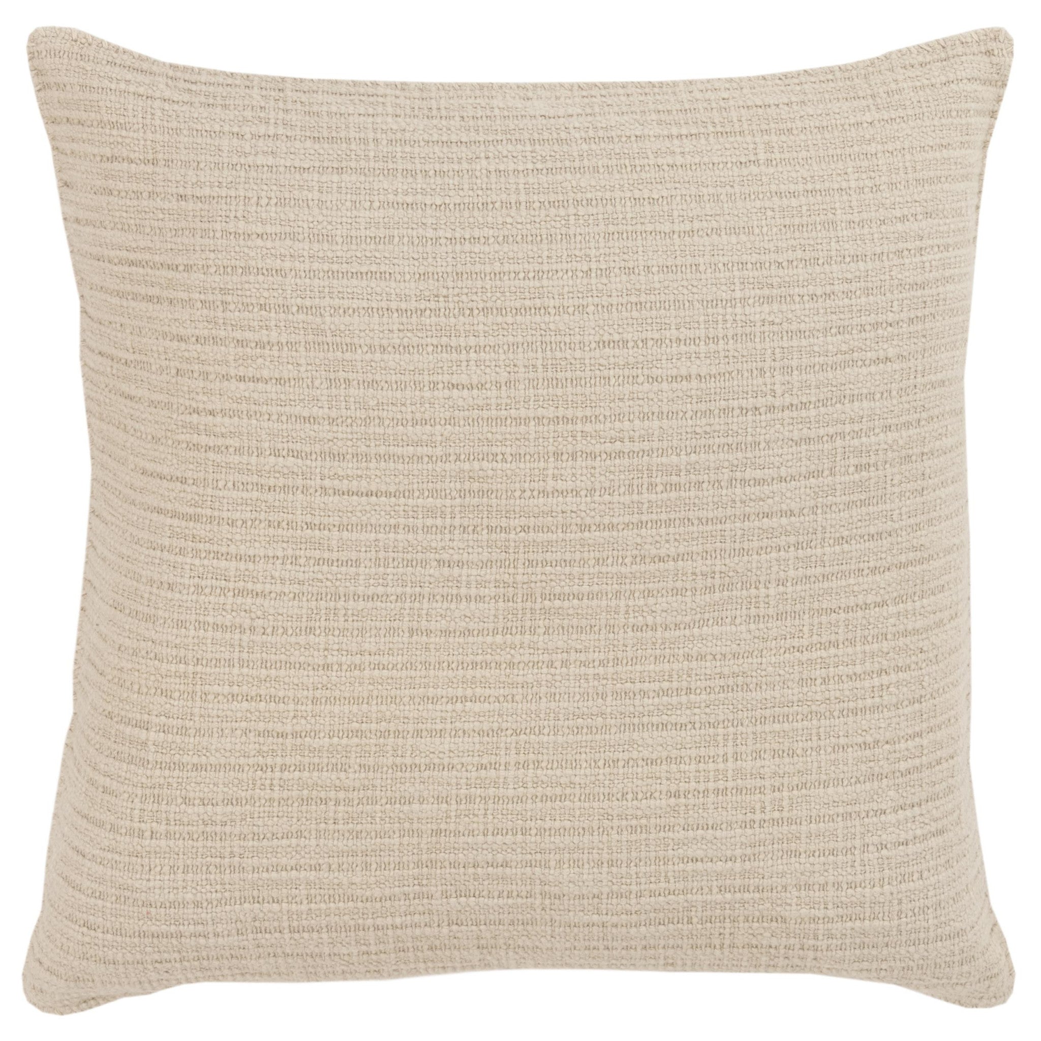 22" Natural Striped Cotton Throw Pillow