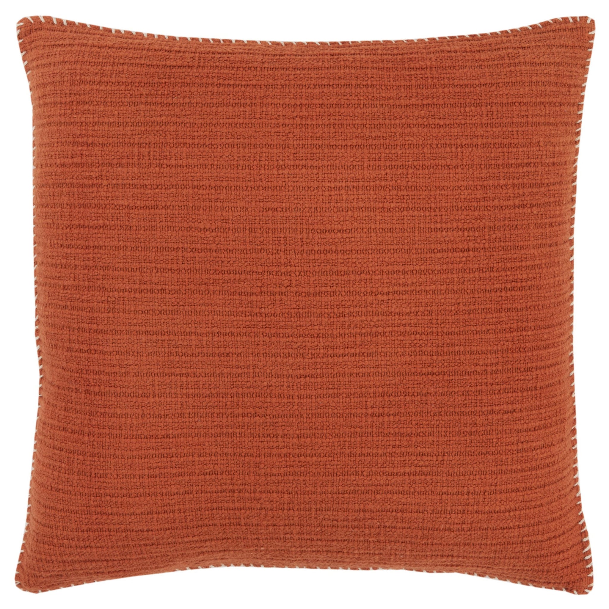 22" Orange Striped Cotton Throw Pillow