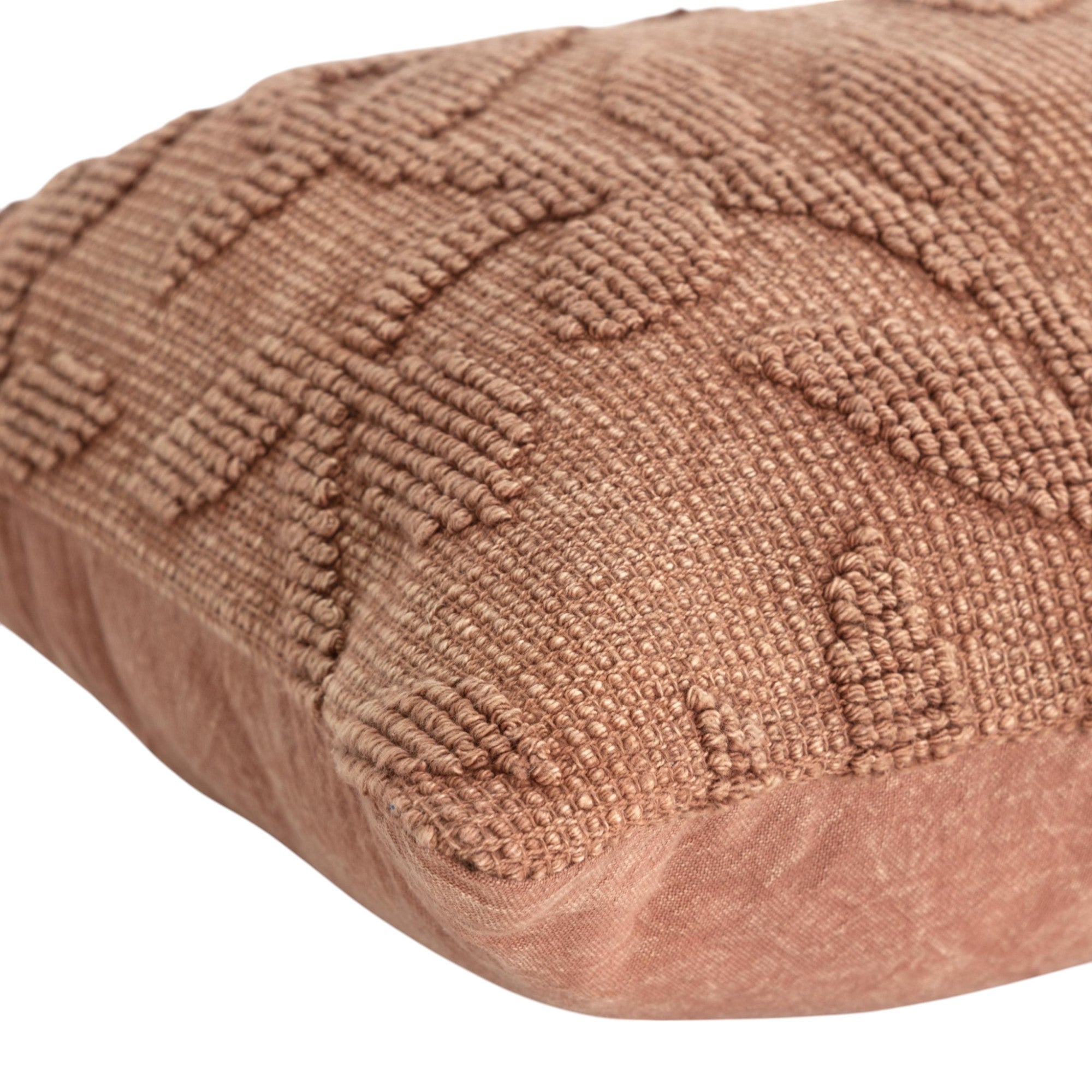 14" X 26" Terra Cotta Cotton Lumbar Throw Pillow With Texture