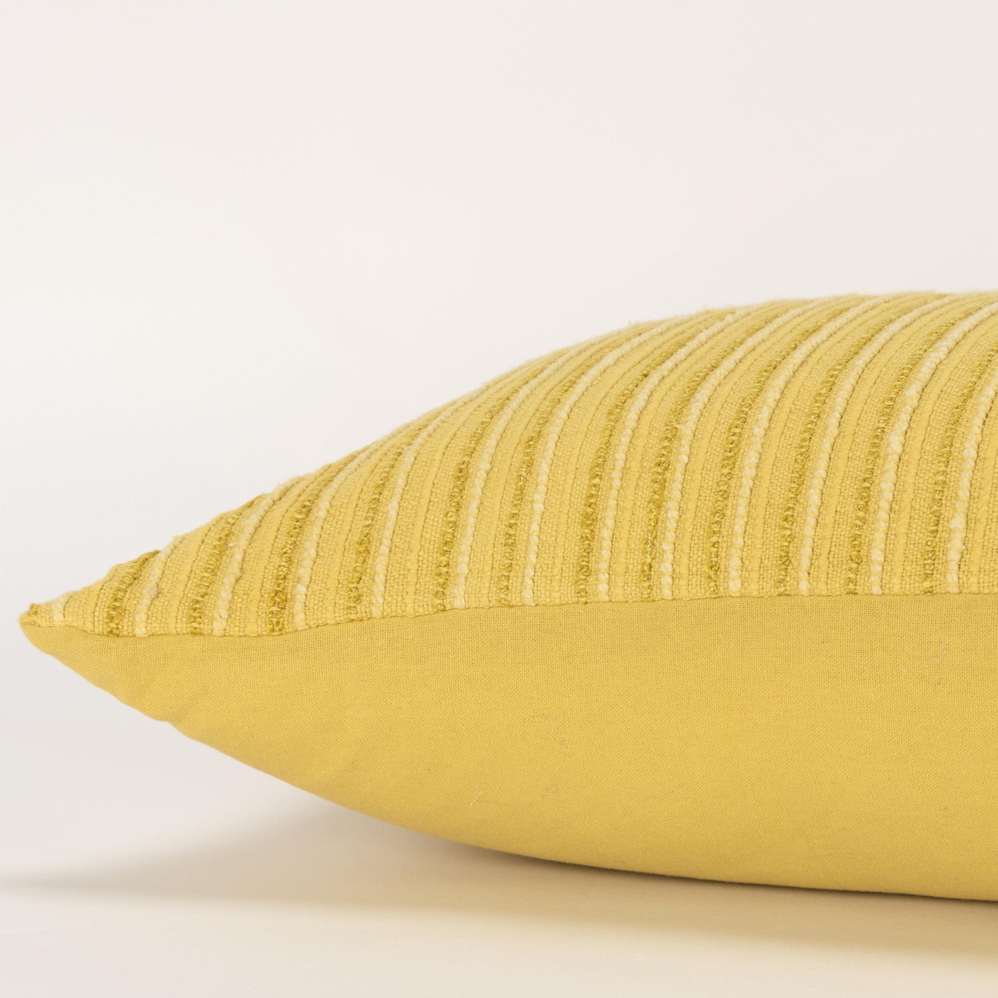 14" X 14" Yellow Cotton Blend Pillow