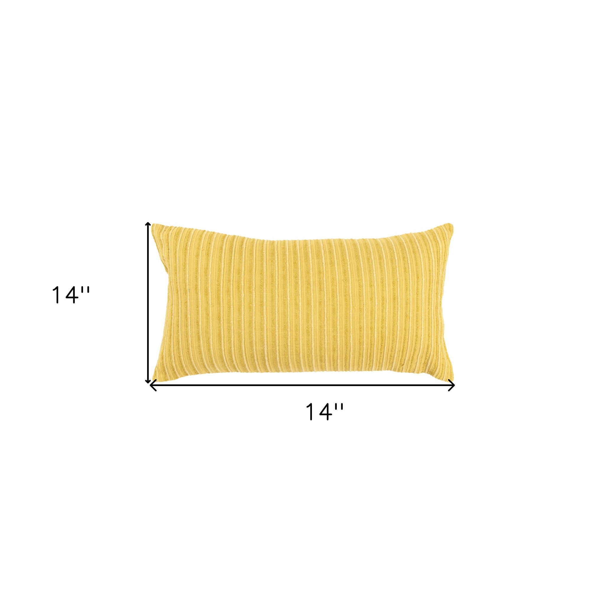 14" X 14" Yellow Cotton Blend Pillow