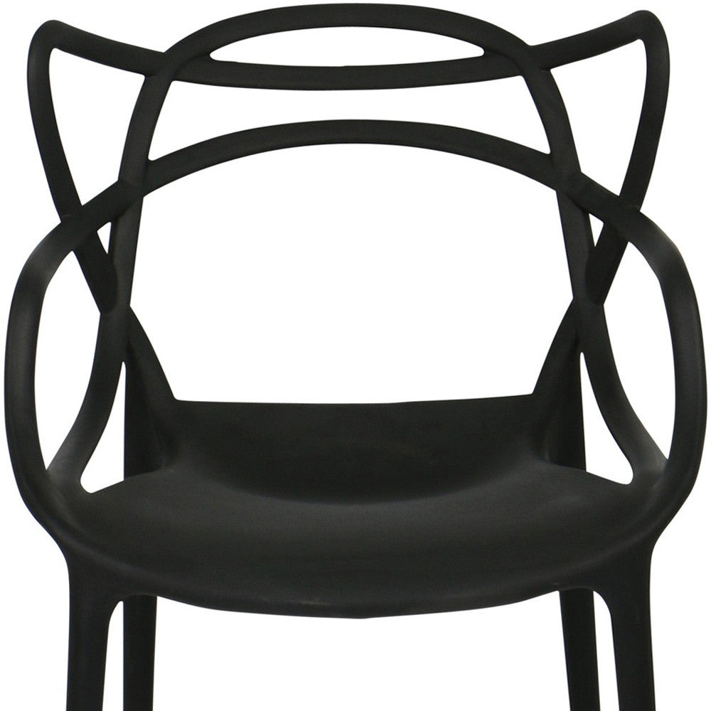 22" Black Heavy Duty Plastic Indoor Outdoor Dining Chair