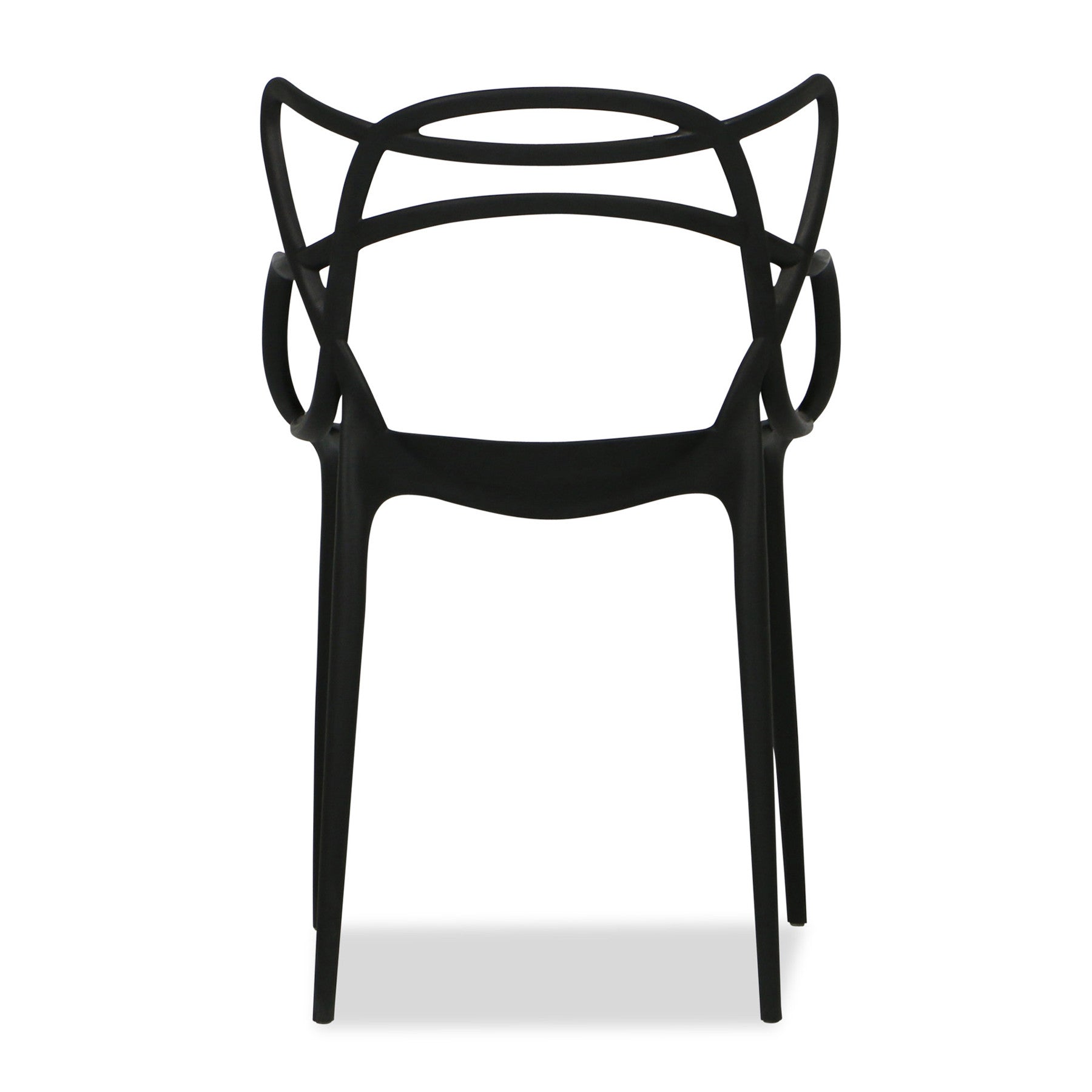 22" Black Heavy Duty Plastic Indoor Outdoor Dining Chair