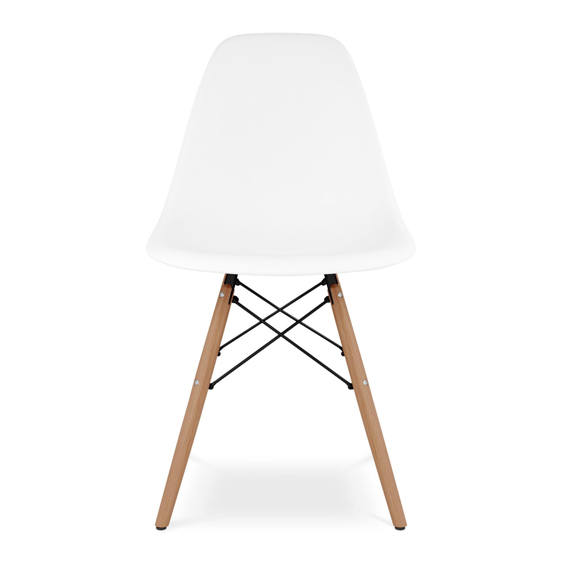 White And Natural Heavy Duty Plastic And Wood Dining Side Chair