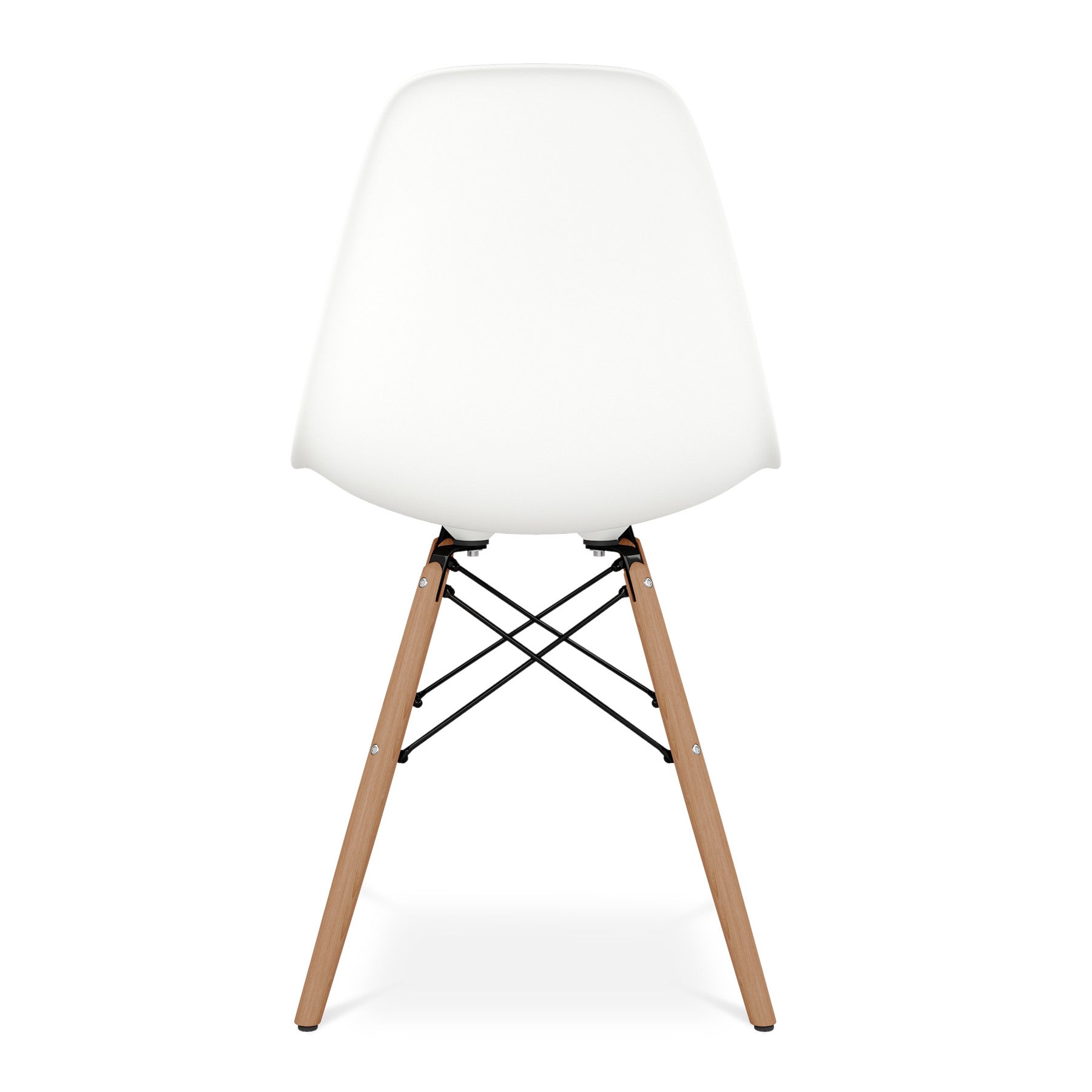 White And Natural Heavy Duty Plastic And Wood Dining Side Chair