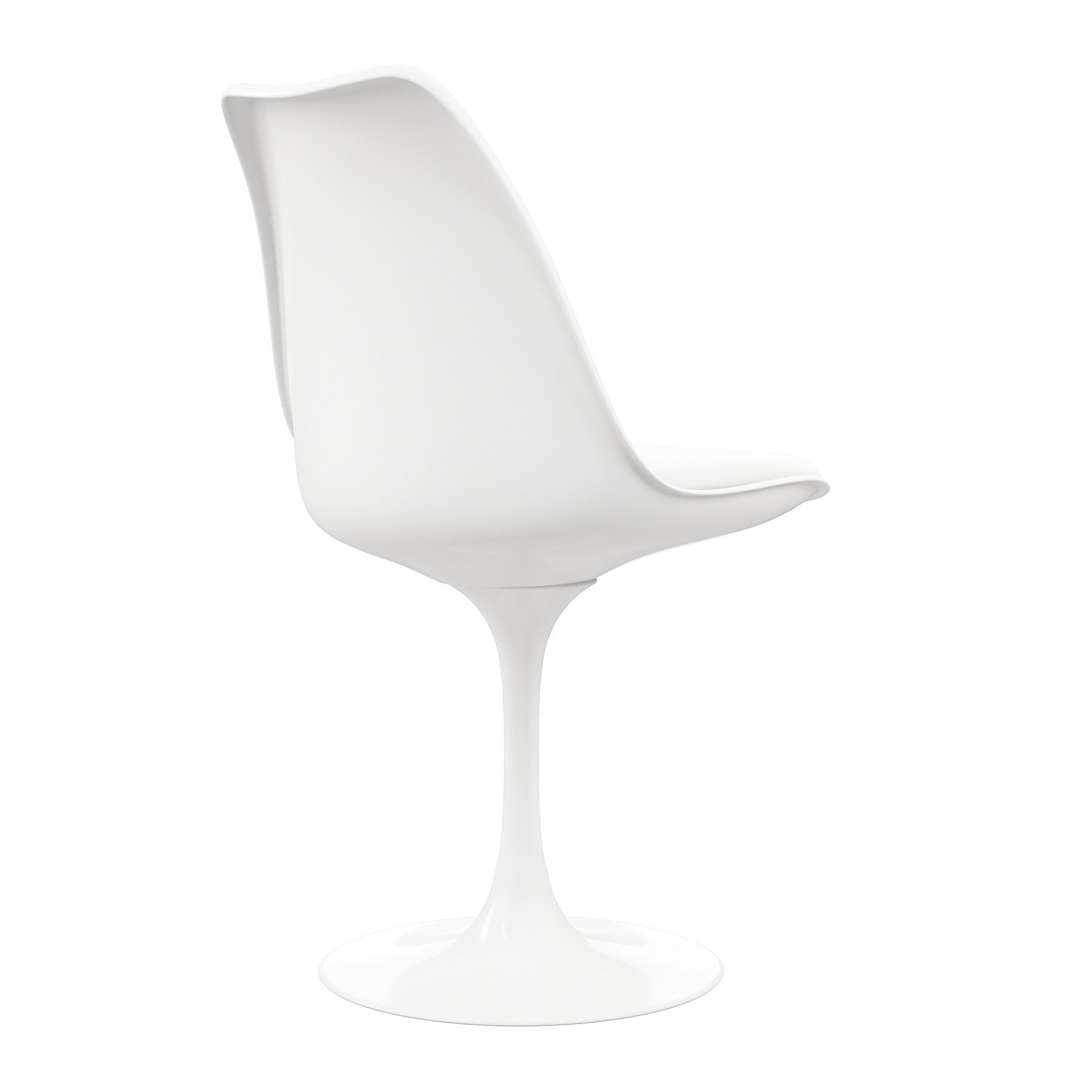 White Heavy Duty Plastic Dining Side Chair With Faux Leather Cushion