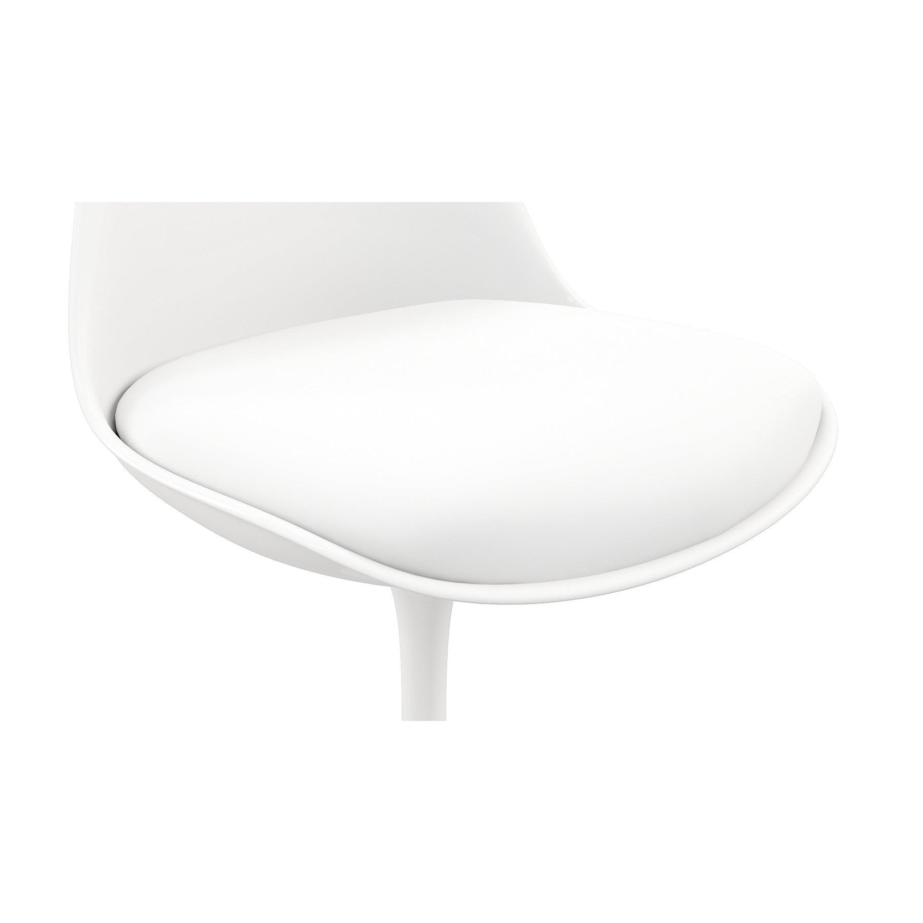 White Heavy Duty Plastic Dining Side Chair With Faux Leather Cushion