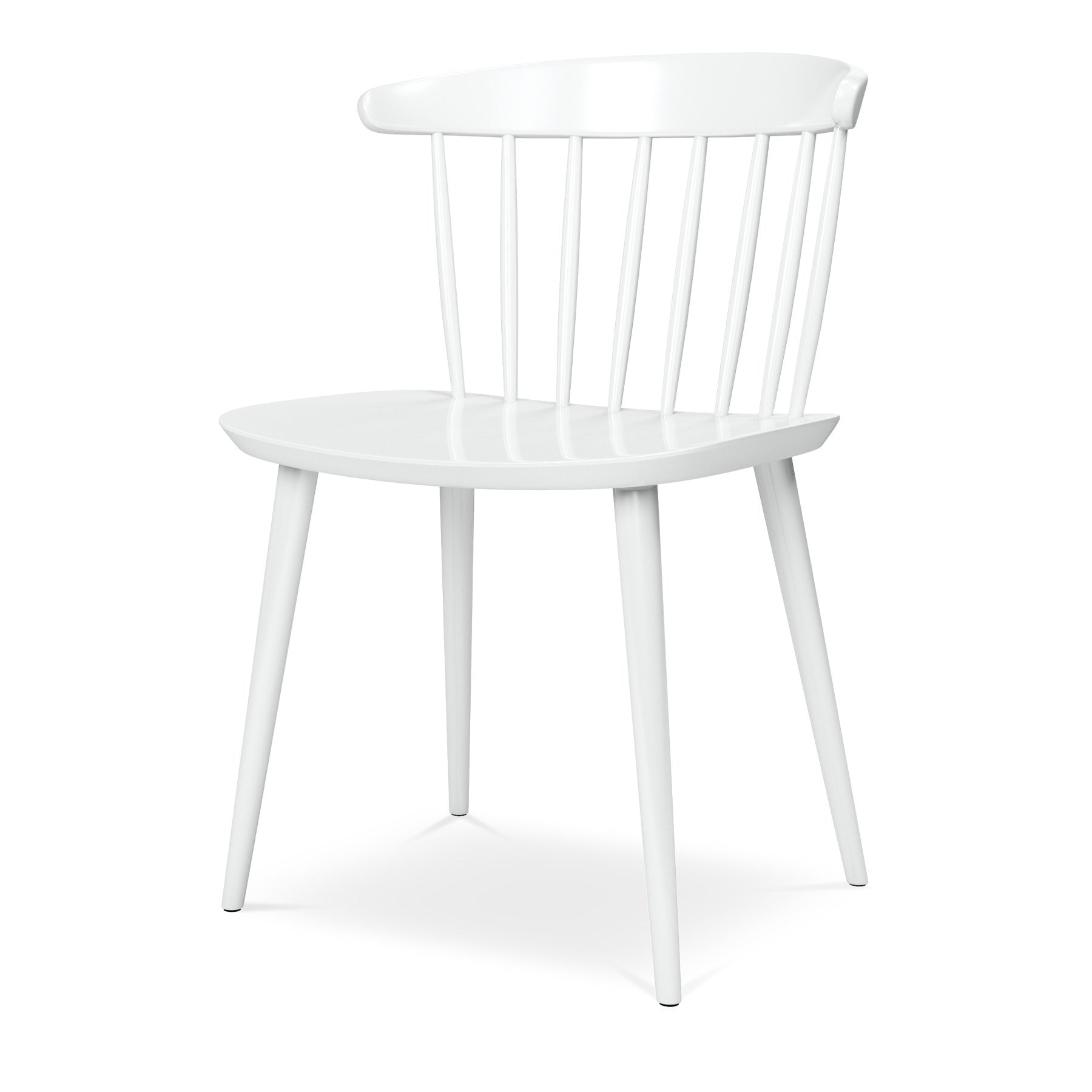 White Heavy Duty Plastic Slat Back Dining Side Chair