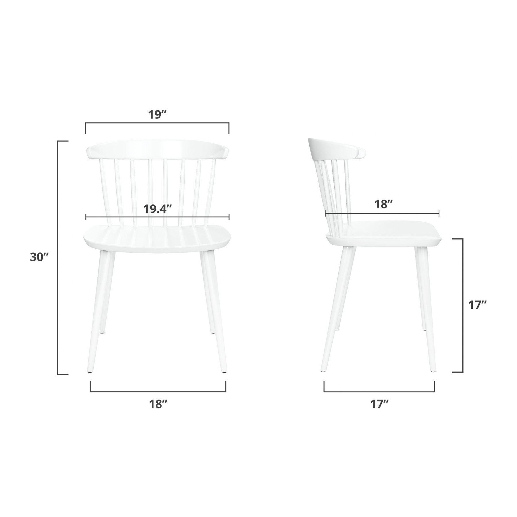 White Heavy Duty Plastic Slat Back Dining Side Chair