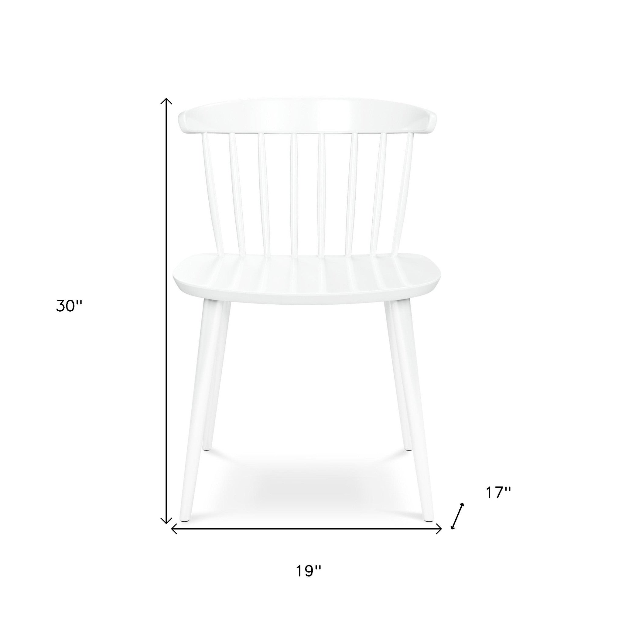 White Heavy Duty Plastic Slat Back Dining Side Chair