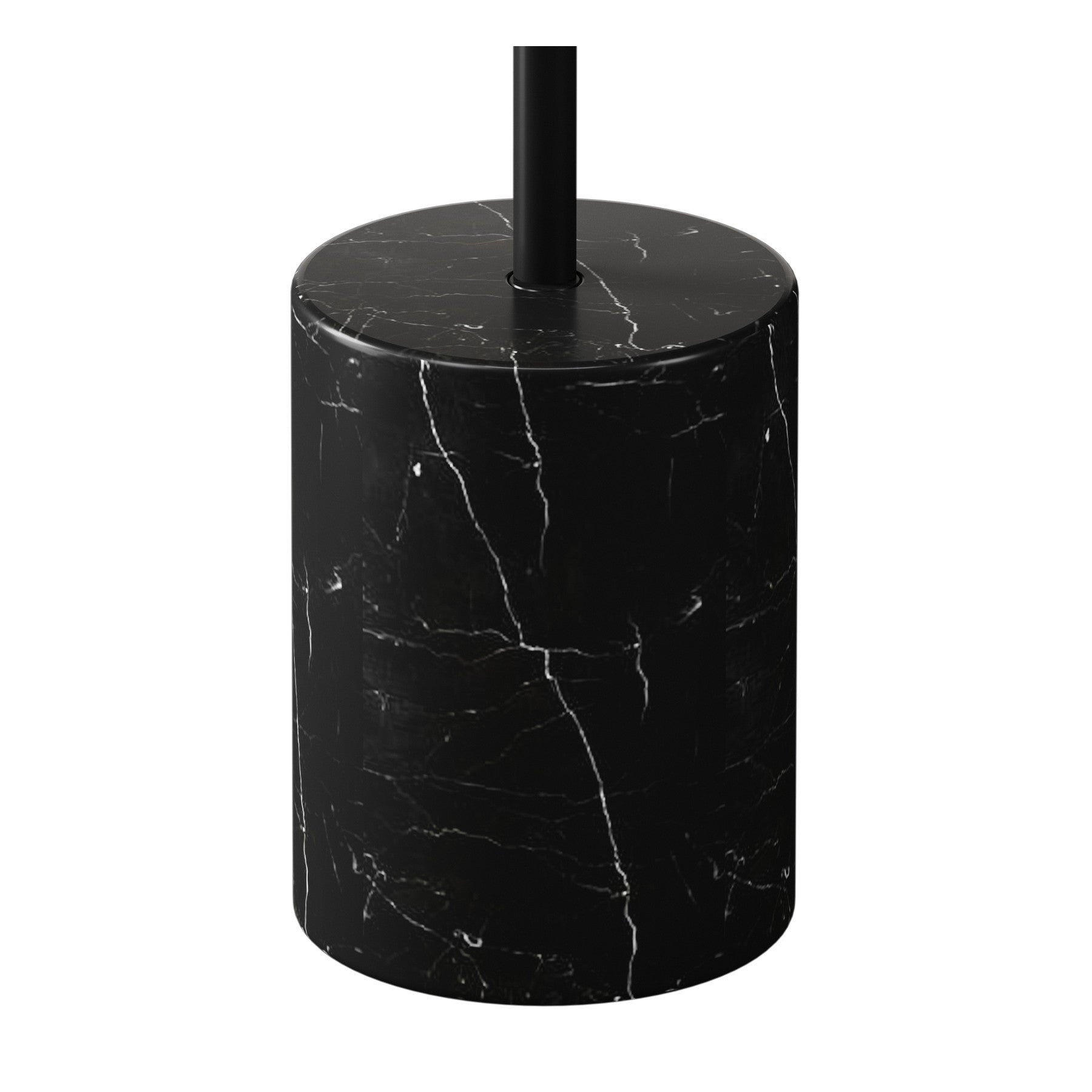 20" Black Steel And Marble Round End Table