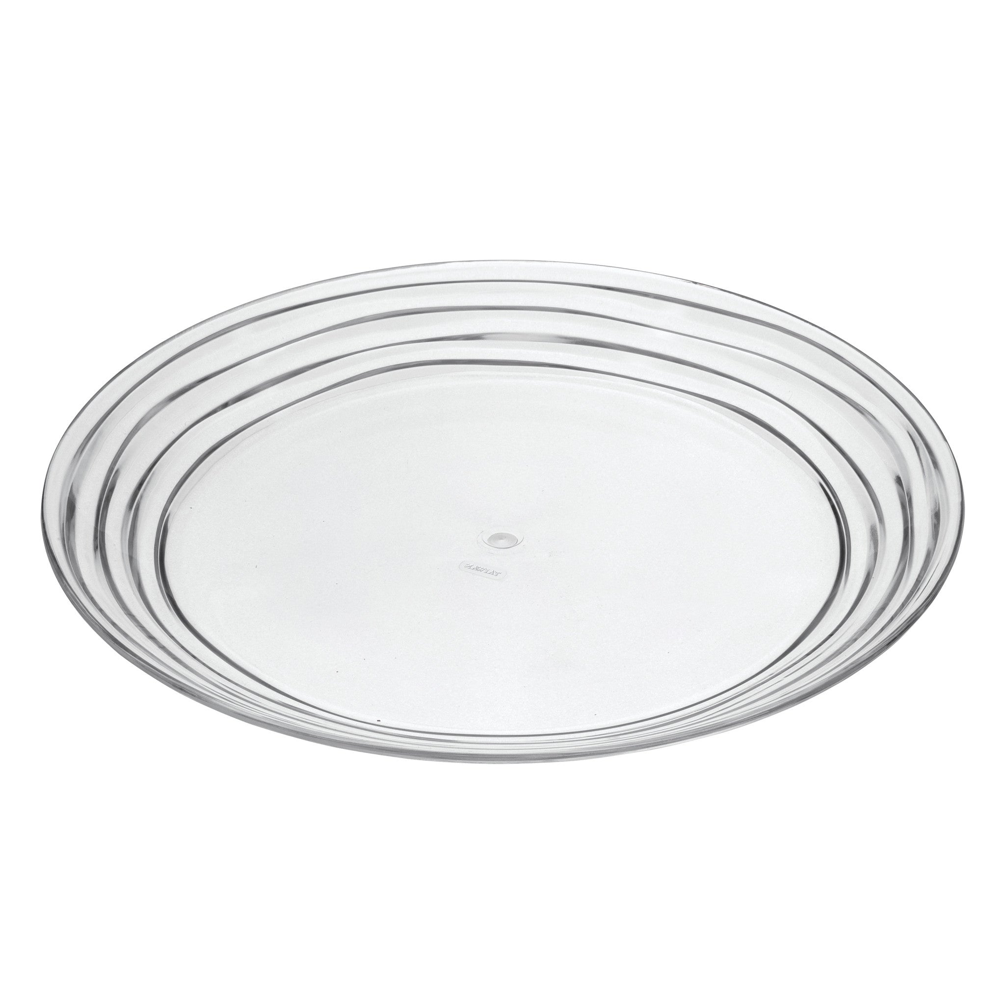 Clear Four Piece Round Swirl Acrylic Service For Four Dinner Plate Set