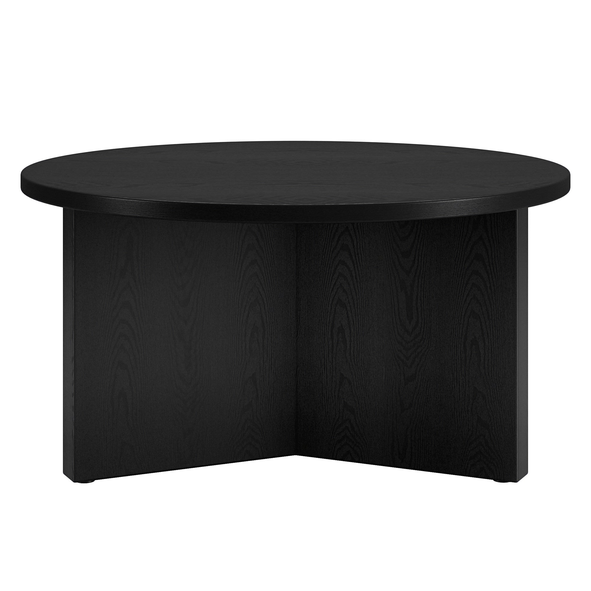 32" Black Round Coffee Table