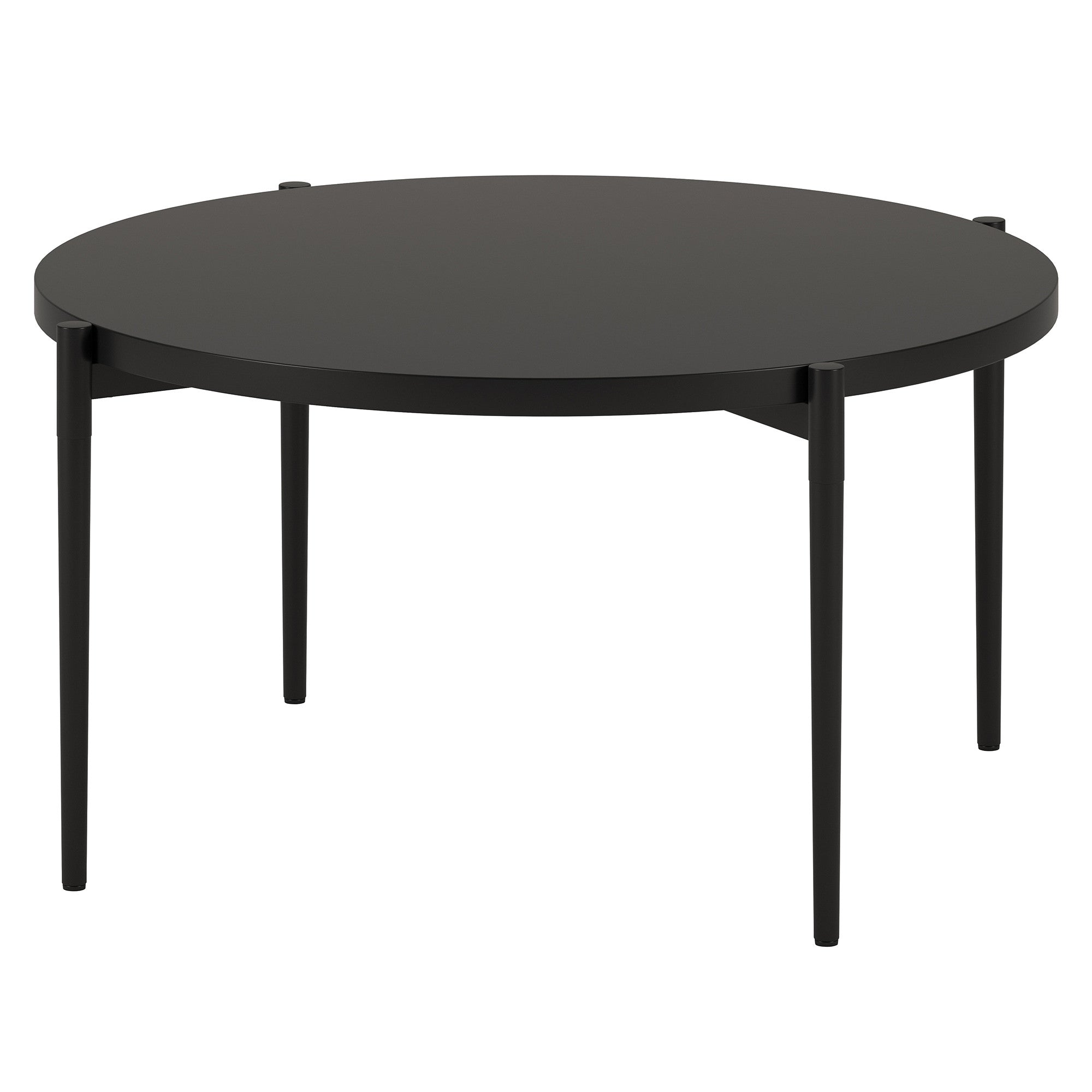 32" Black Steel Round Coffee Table