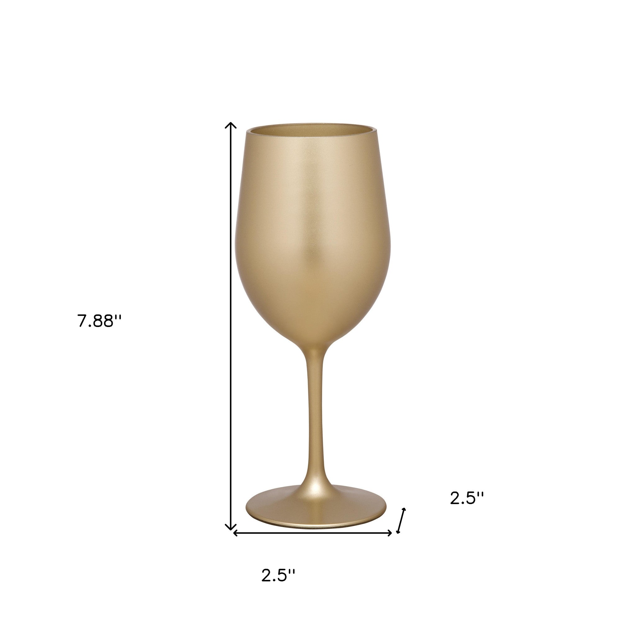 Set of Four Gold Acrylic Stemmed All Purpose Wine Glasses