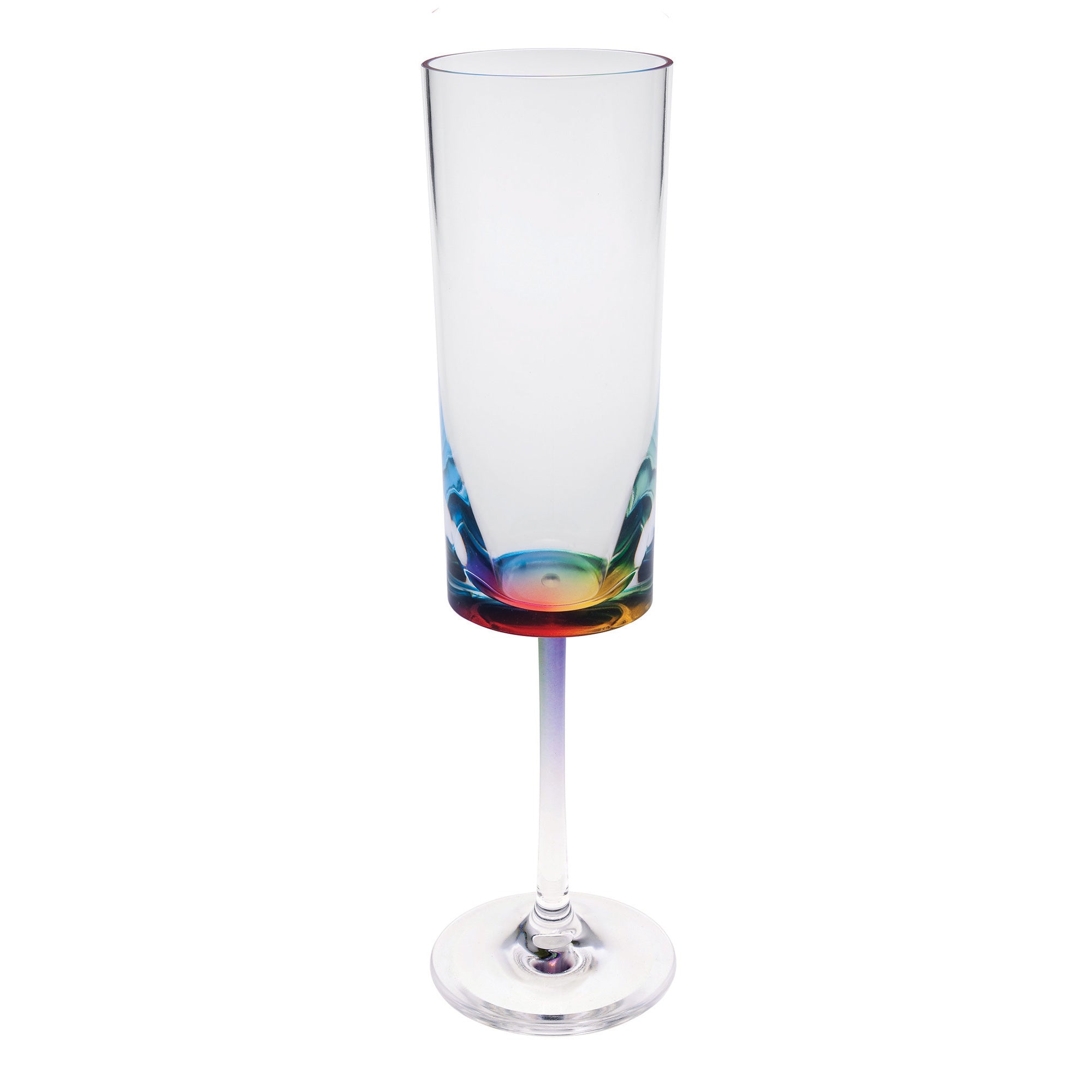 Set of Four Rainbow Geometric Acrylic Stemmed Flutes